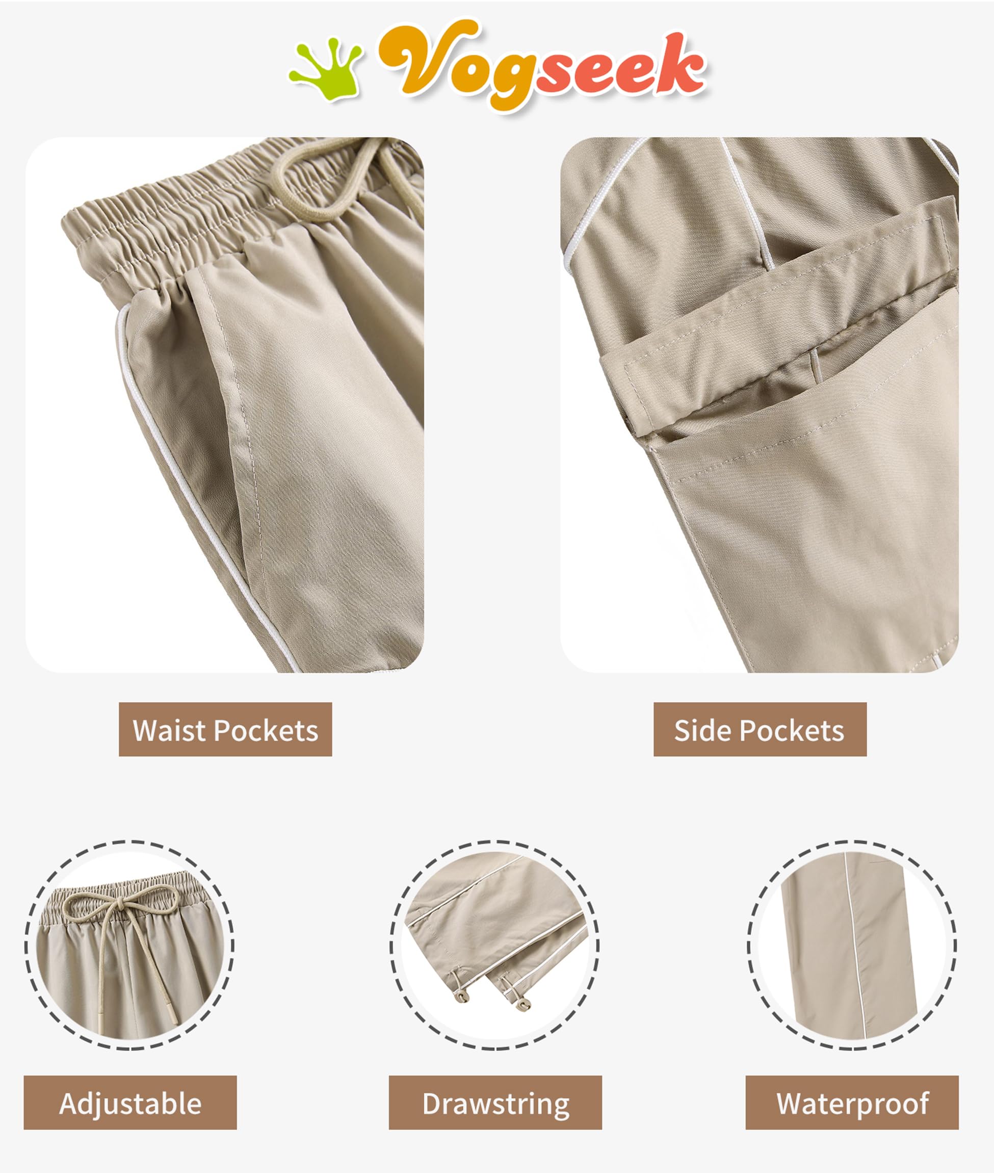 Vogseek Girls Cargo Pants for 7-14 Years | Y2K Joggers Trousers | Kids Baggy Pants with Pockets | Casual Wear, School Outfits & Street Style Fashion
