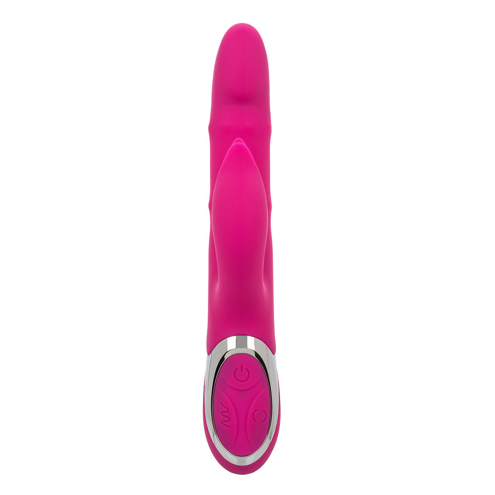 Enchanted Embrace Thrusting Rabbit Vibrator with Rolling Beads - Powerful Dual Stimulation for Women - Perfect for Solo Play & Couples Intimacy