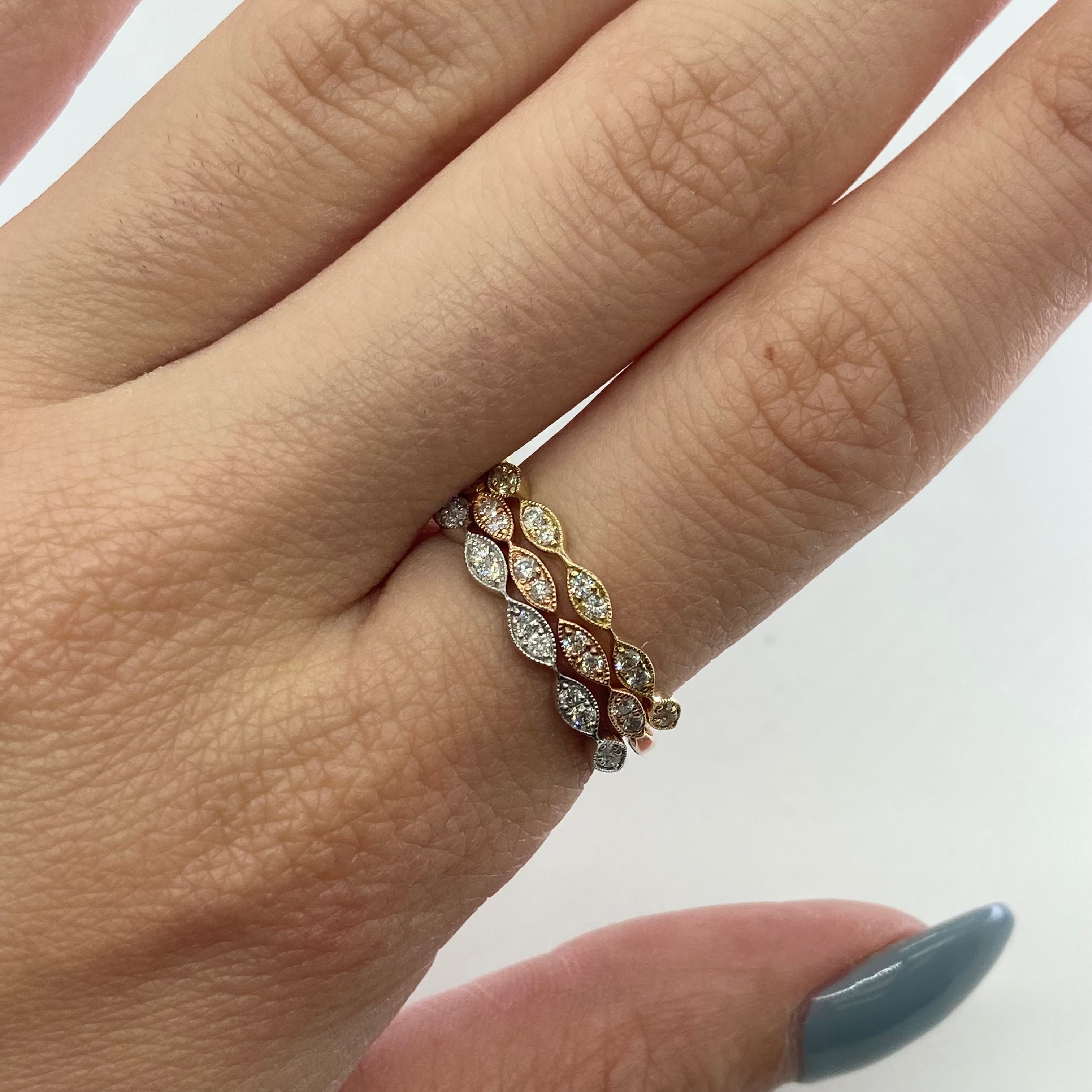 100 Ways Art Deco Inspired Wedding Bands - 0.15ctw Diamond Rings for Women | Vintage Style Engagement & Anniversary Rings | Perfect for Bridal Jewelry & Special Occasions