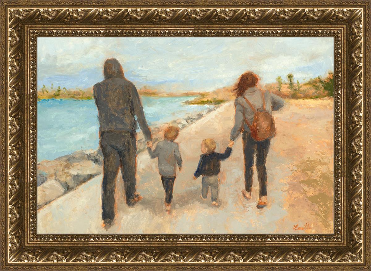 Family Walk On The Beach - Comfortable & Stylish Beach Sandals for Women, Men and Kids | Perfect for Summer Vacations, Seaside Strolls and Outdoor Adventures