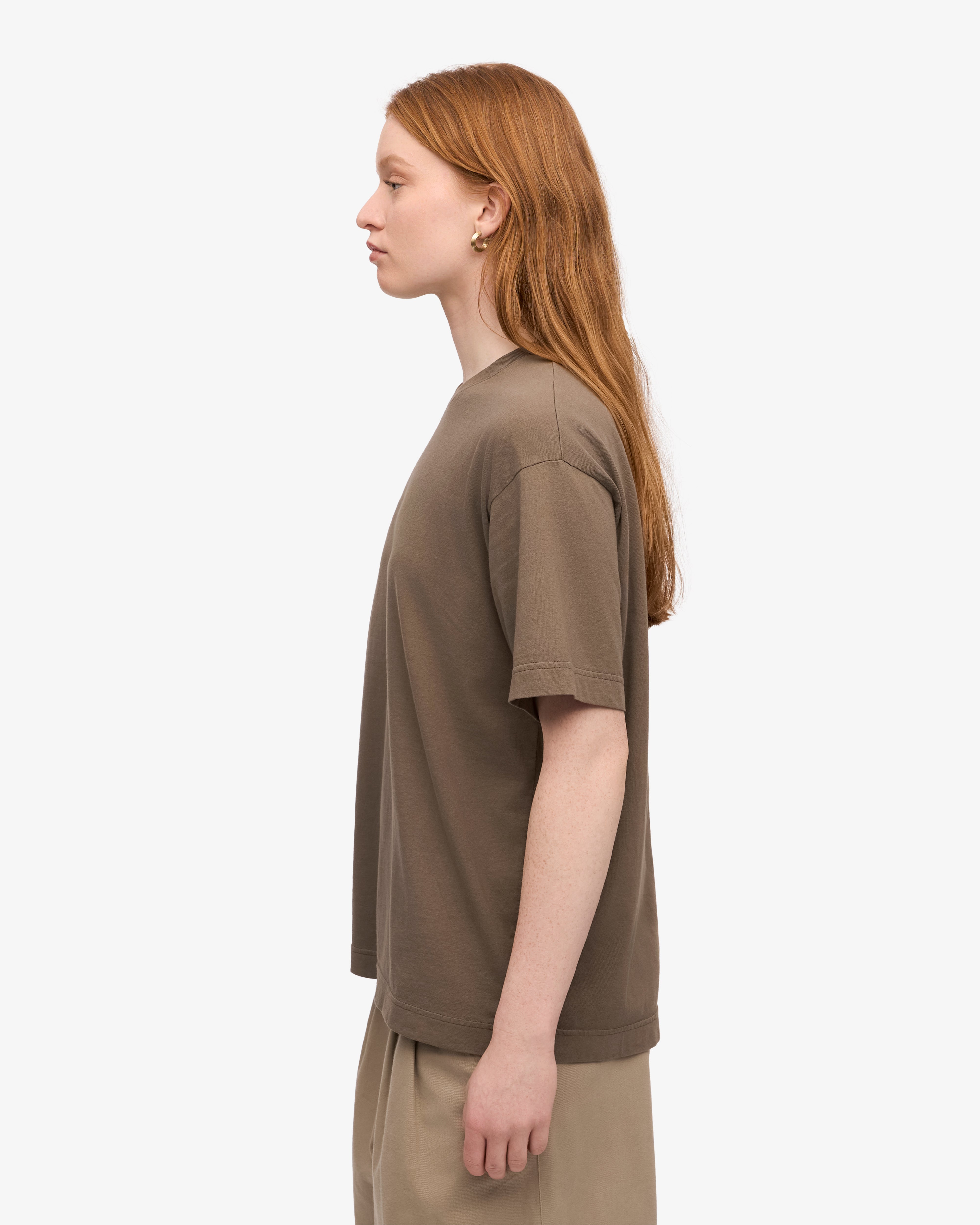 Oversized Organic Cotton T-Shirt for Women - Soft, Comfortable & Eco-Friendly - Cedar Brown - Perfect for Casual Wear, Loungewear & Everyday Outfits