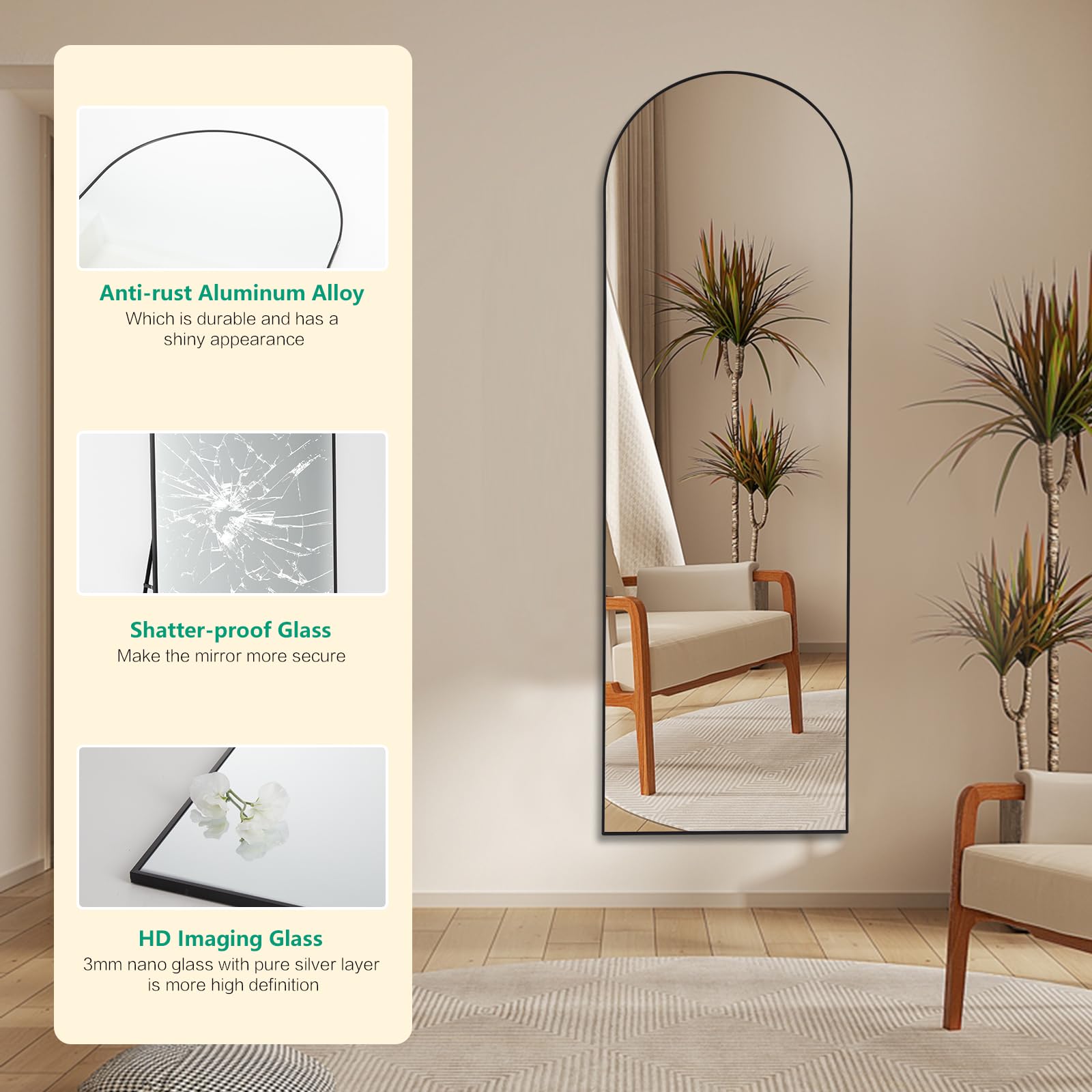 NEWBULIG Arched Full Body Mirror - 59