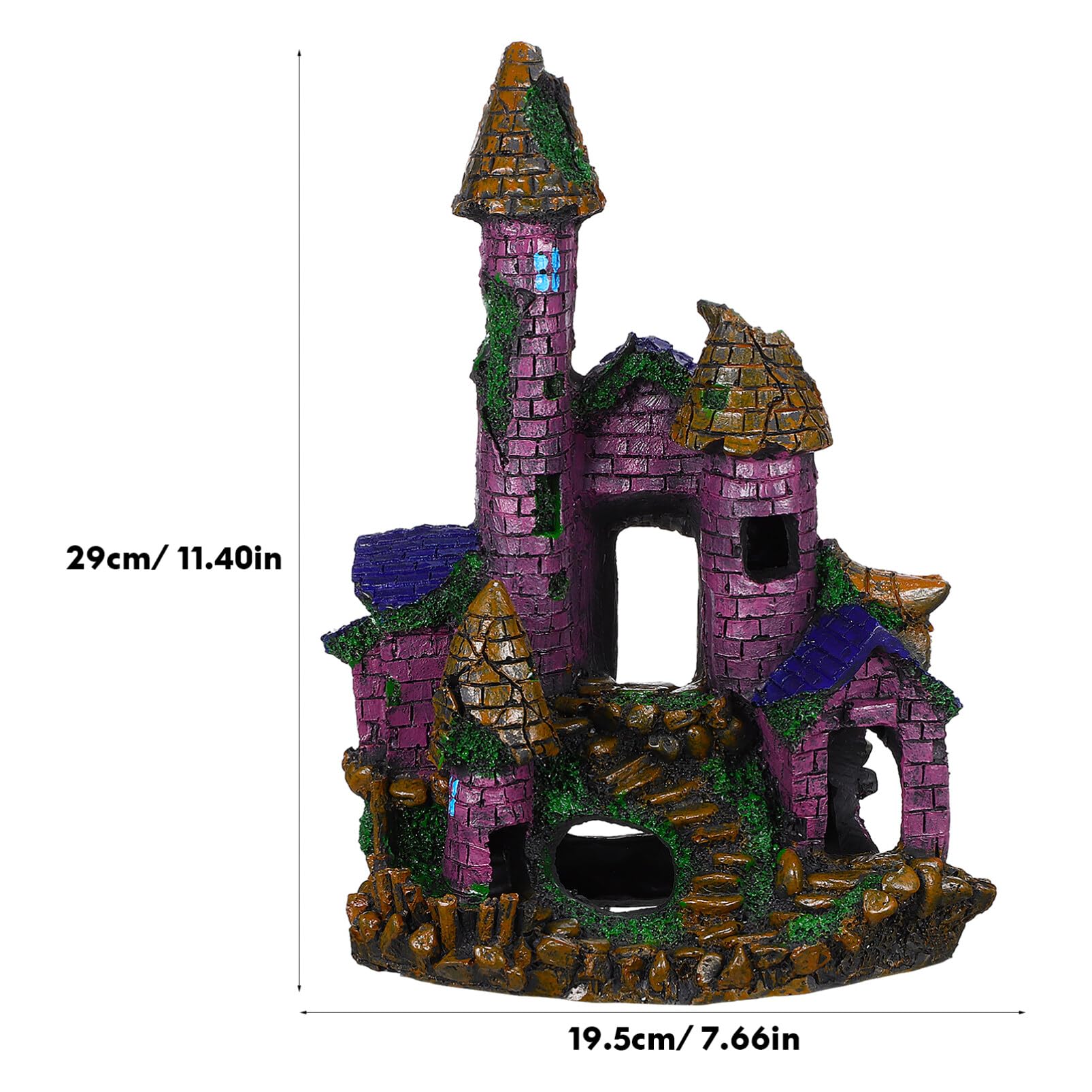 Premium Resin Aquarium Castle Decor - Large Fish Tank Cave Hideout for Betta, Goldfish & Tropical Fish | Underwater Decorations for Home & Office Aquariums