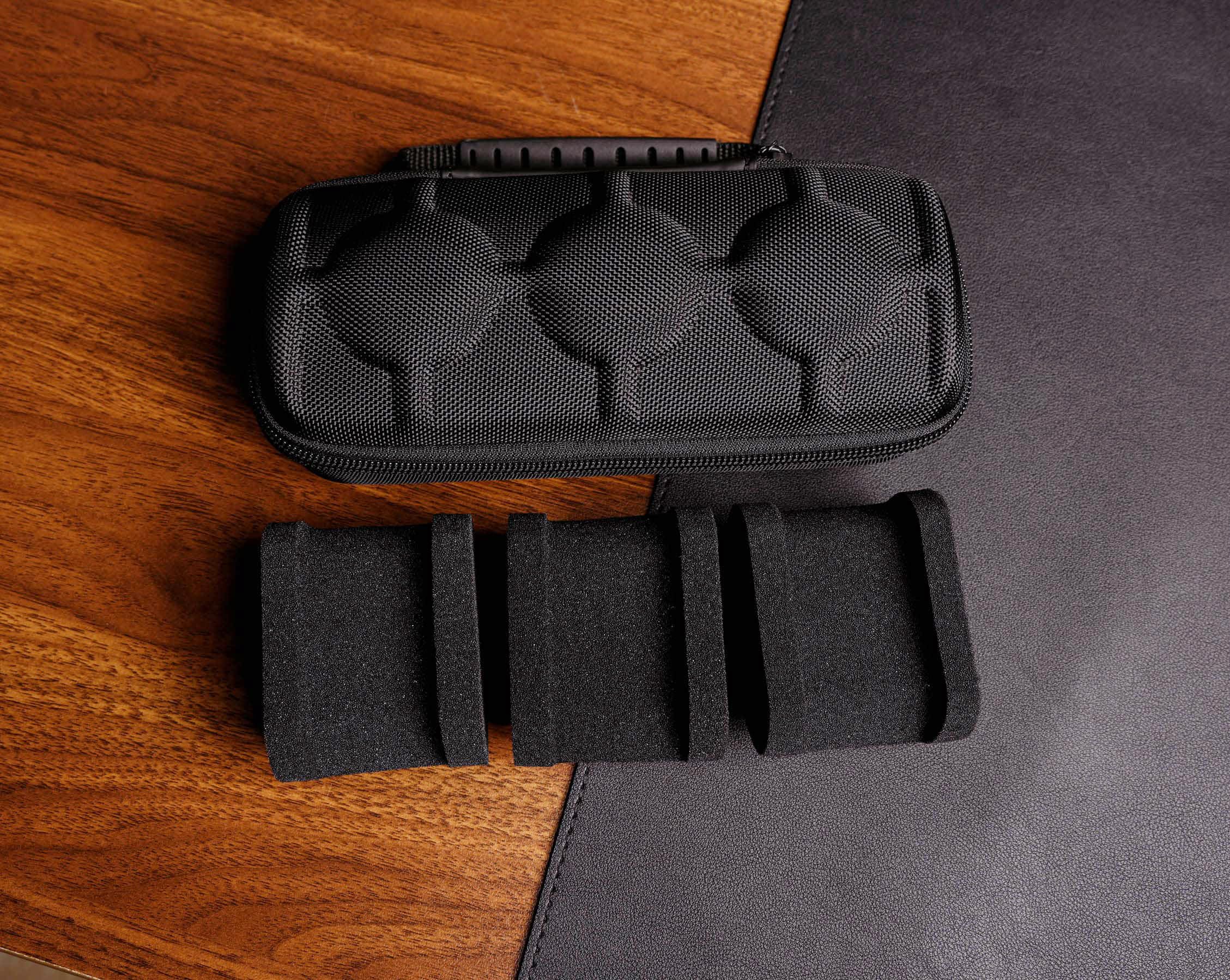 3-Slot Leather Watch Travel Case - Hard Watch Roll Organizer with Form-Fitting Pillow & Red Microfiber Lining - Fits Large & Small Watches - Perfect for Travel, Home & Business Trips - Ideal Gift for Watch Collectors
