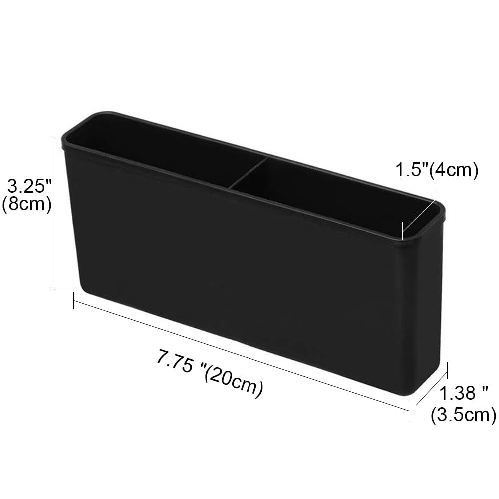 SANNO Plastic Black Utensil Holder - Silverware Storage Caddy for Kitchen Sink Drying Rack | Compatible with Microfiber & Dish Drying Mats | Perfect for Organizing Spoons, Forks & Knives in Your Kitchen