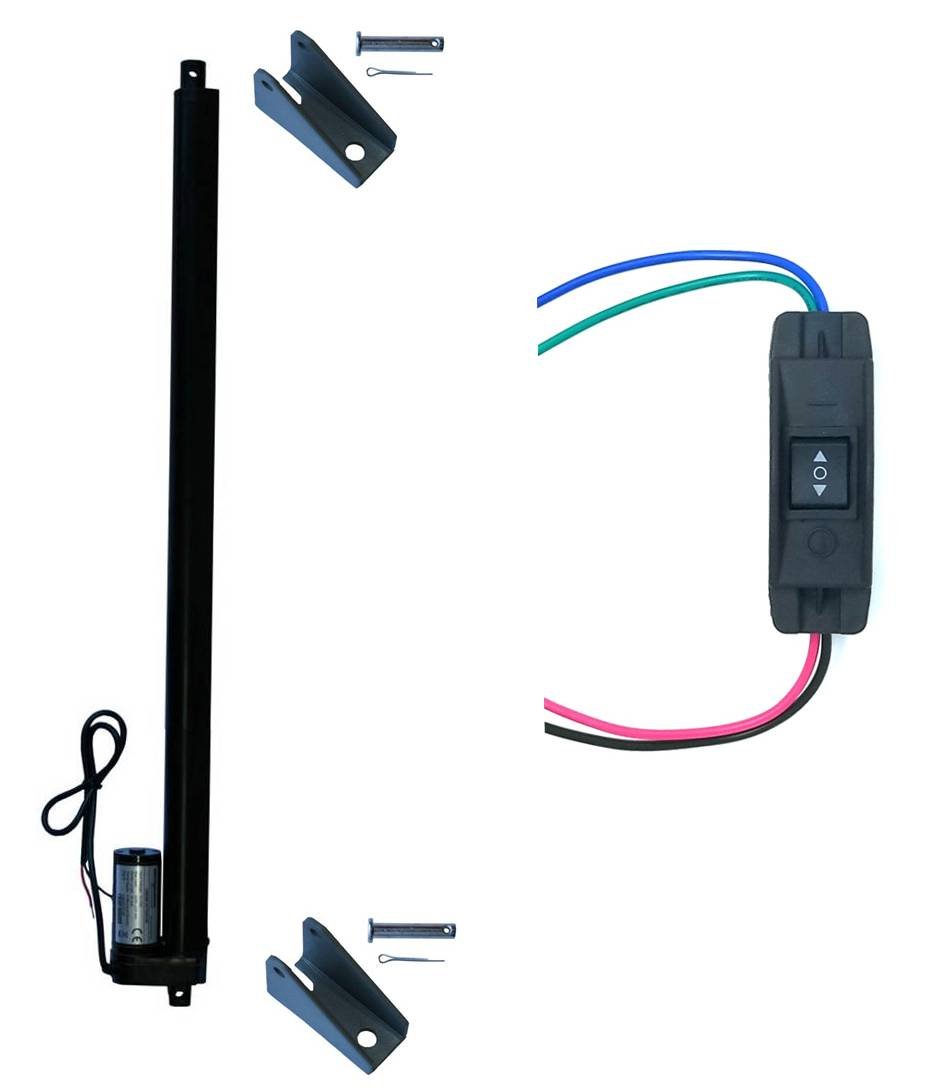 WindyNation 30 Inch Heavy Duty Linear Actuator 12V DC 225 lbs Lift Capacity with DPDT Switch & Mounting Brackets - Perfect for RV Leveling, Solar Panel Adjustment, and Industrial Automation (30