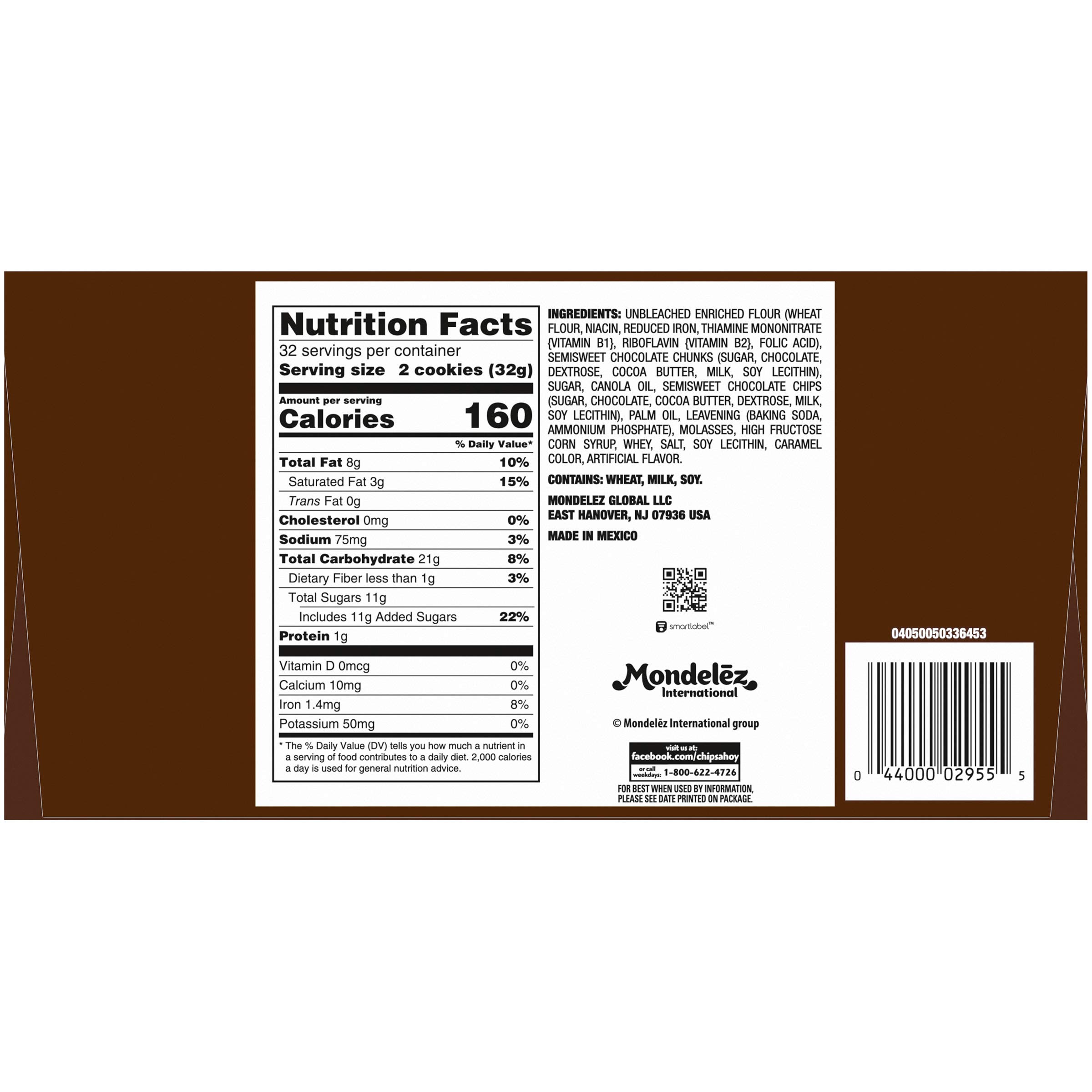 Chips Ahoy! Chunky King Size Chocolate Chip Cookies, 33.2 oz (Pack of 8) - Perfect for Snacking, Parties & Office Treats