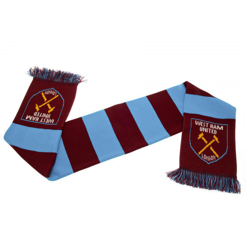 West Ham United Premier League Football Scarf - Narrow Bar Design for Fans & Supporters - Perfect for Match Days, Cold Weather & Team Spirit