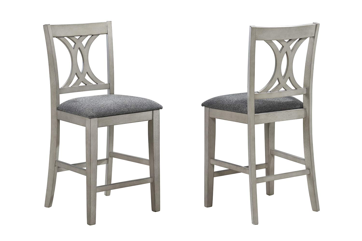 Kings Brand Furniture - Set of 2 Murdo Wash White Counter Height Bar Stools, Modern Kitchen Island Stools for Dining Room, Breakfast Nook & Home Bar