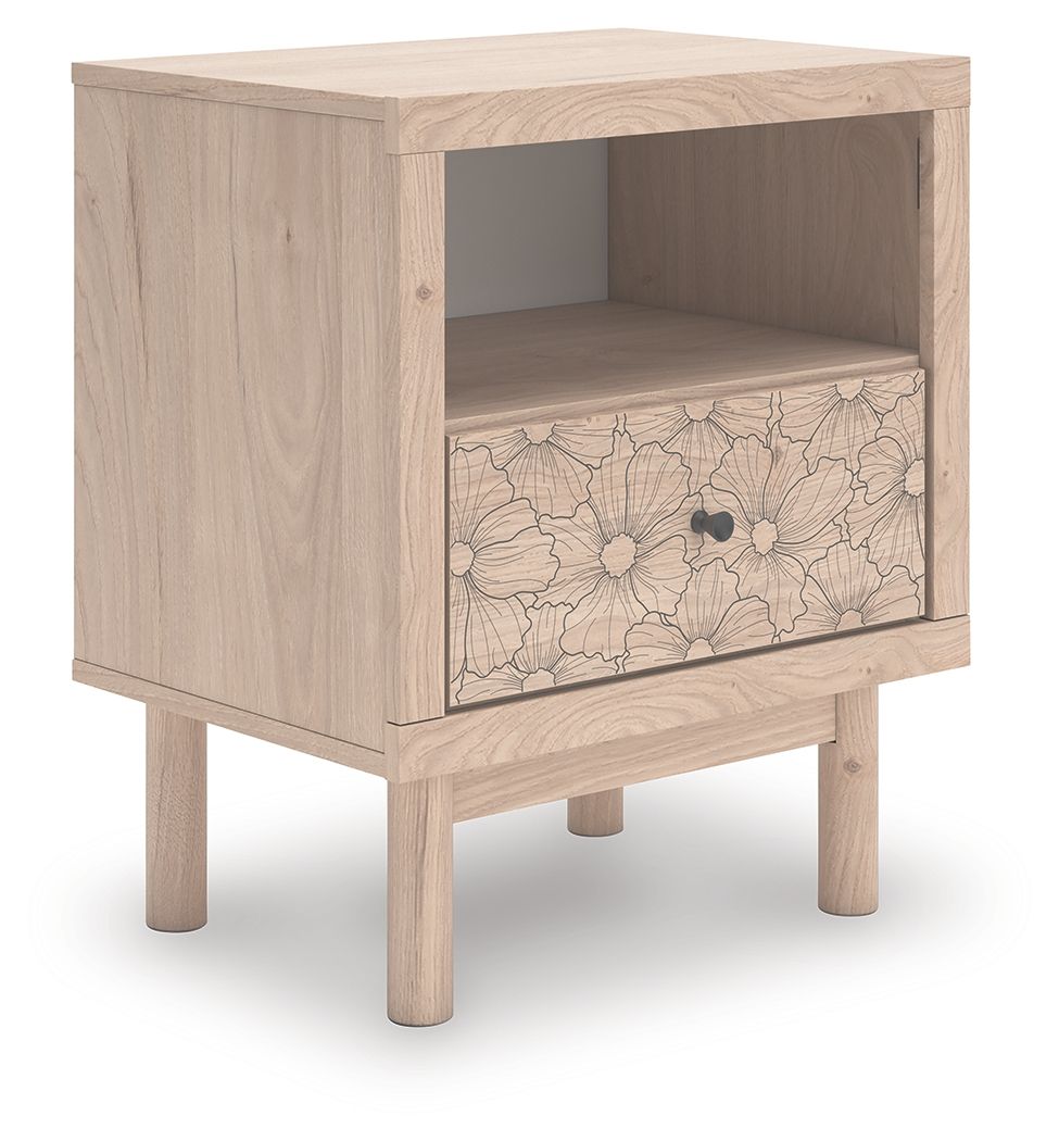Arloster Tan One Drawer Night Stand - Compact Bedside Table with Storage for Bedroom, Living Room & Office - Perfect for Lamps, Books & Essentials