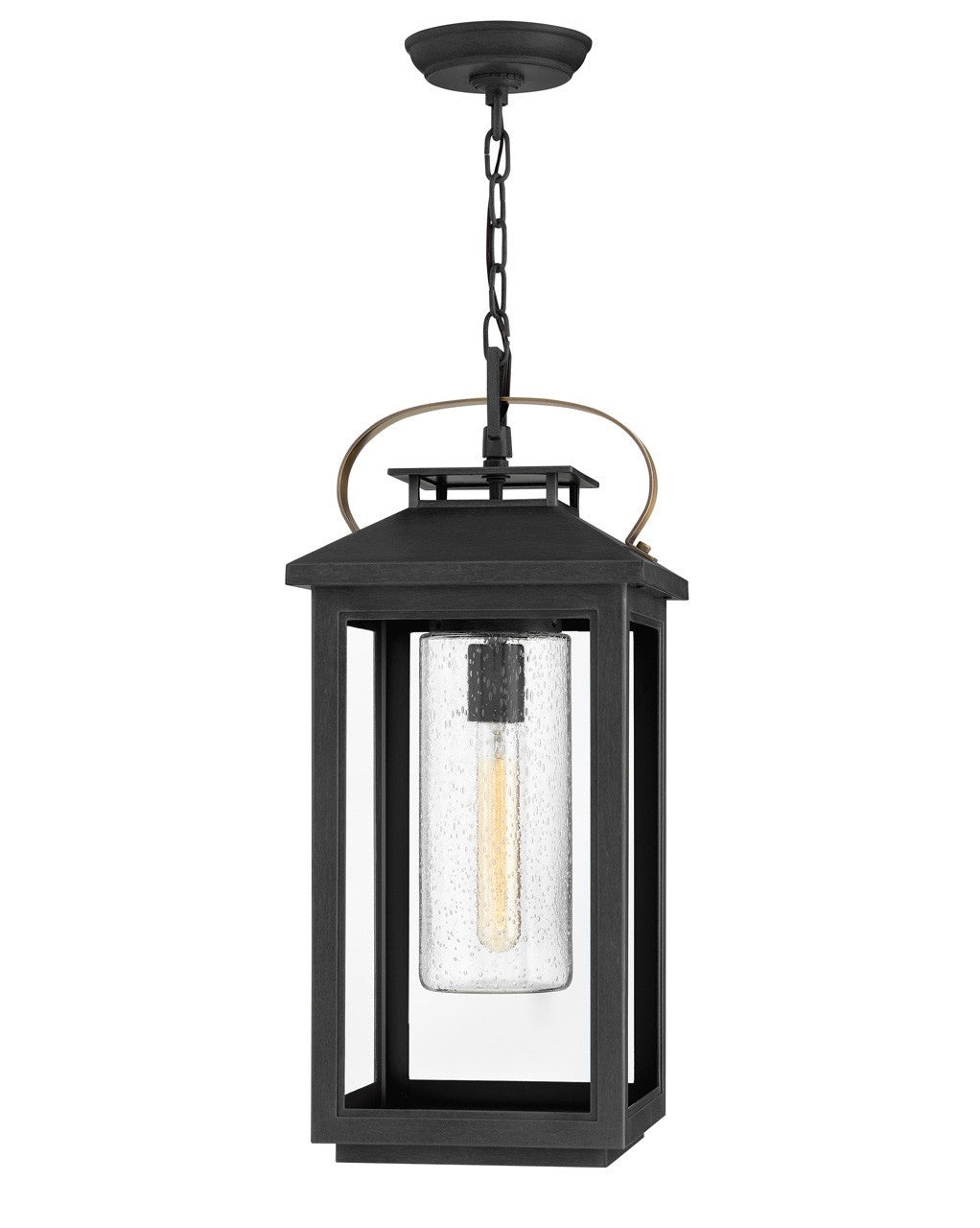 Atwater Black LED Hanging Lantern - Outdoor & Indoor Decorative Lighting for Patio, Garden, Porch, and Home Decor
