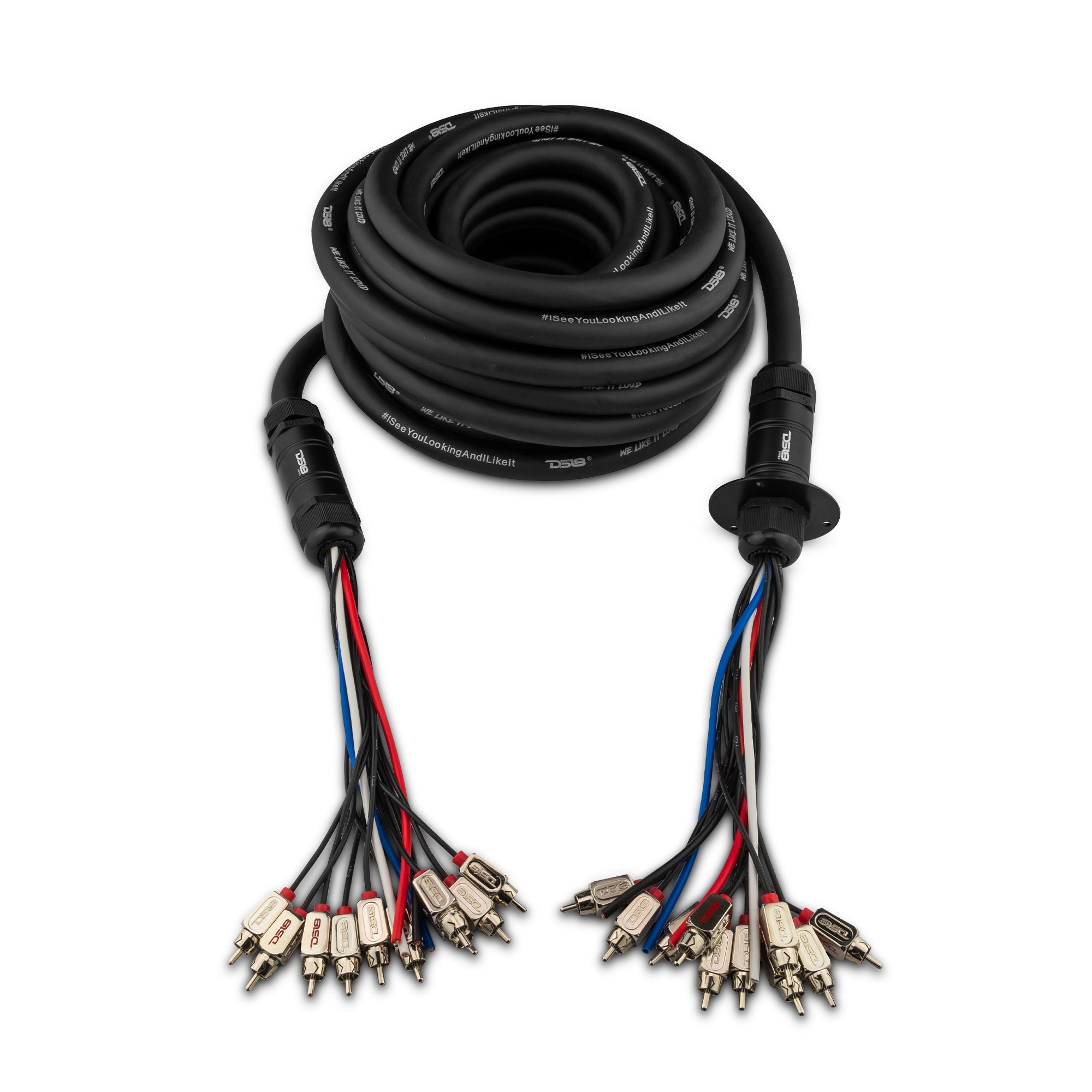 Premium 10-Channel RCA Audio Cable & 4x12GA OFC Power Wire - 50ft Snake Cable for Home Theater, Car Audio, and Professional Sound Systems - High-Quality Medusa Design for Crystal Clear Audio