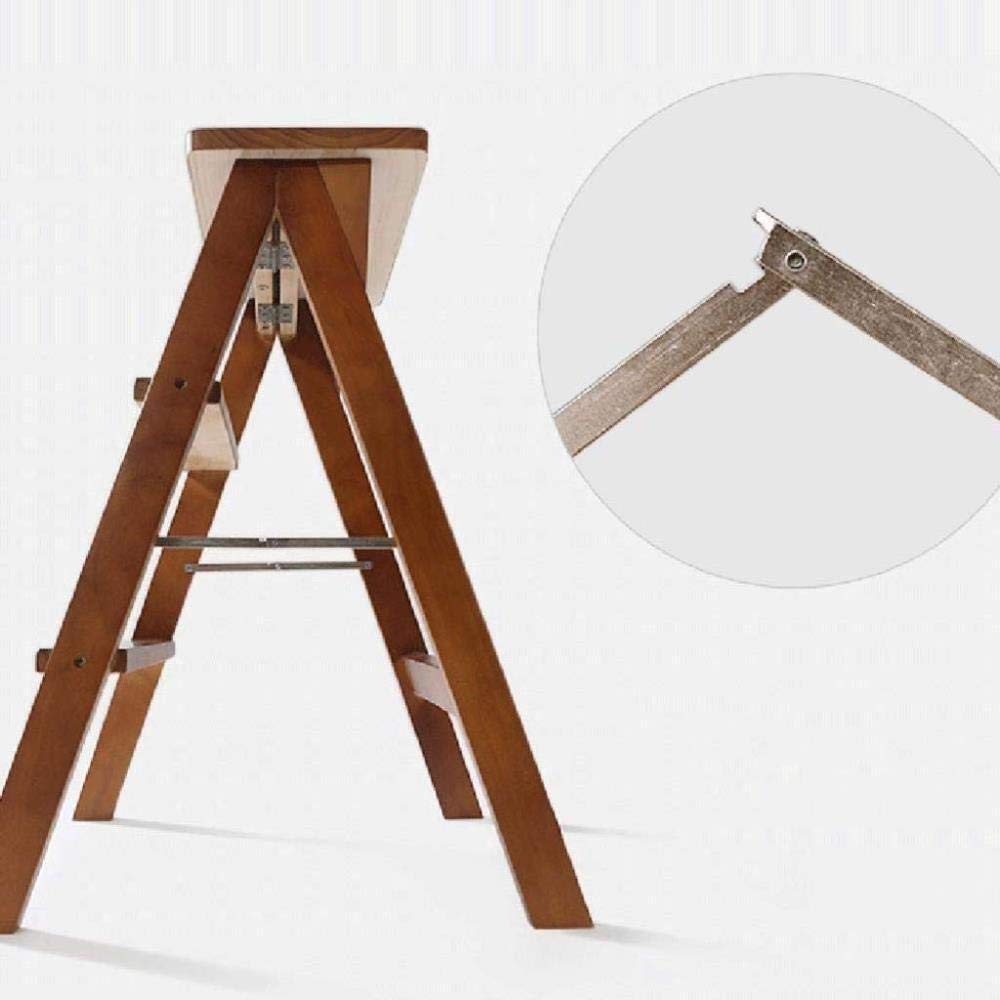 NEVKA Solid Wood Folding Step Stool - Portable Kitchen Step Ladder, Adult Stool for Home, Office, and Outdoor Use - Perfect for Reaching High Shelves, Gardening, and Kids' Activities