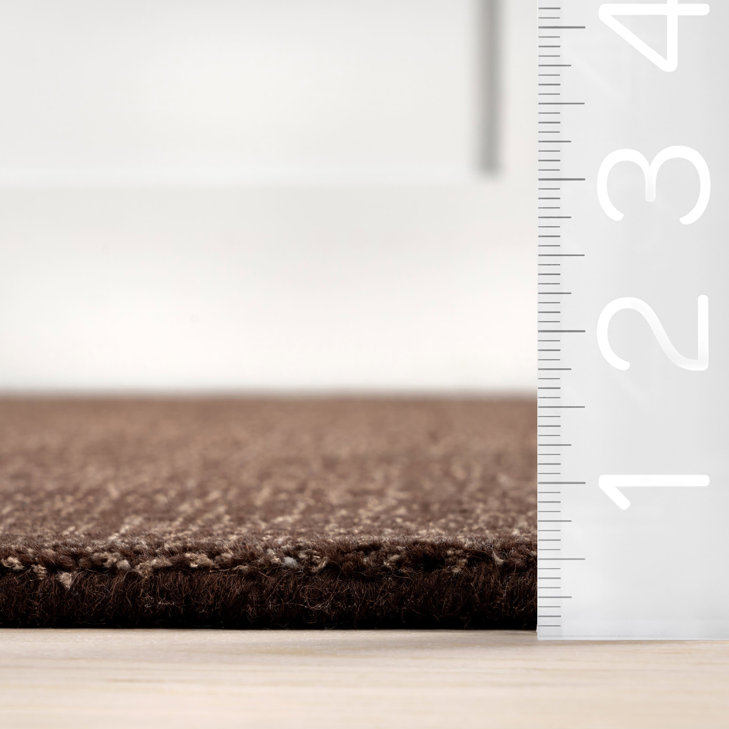 Arrel Speckled Wool Blend Area Rug in Truffle Brown - Soft & Durable for Living Room, Bedroom, or Office Decor
