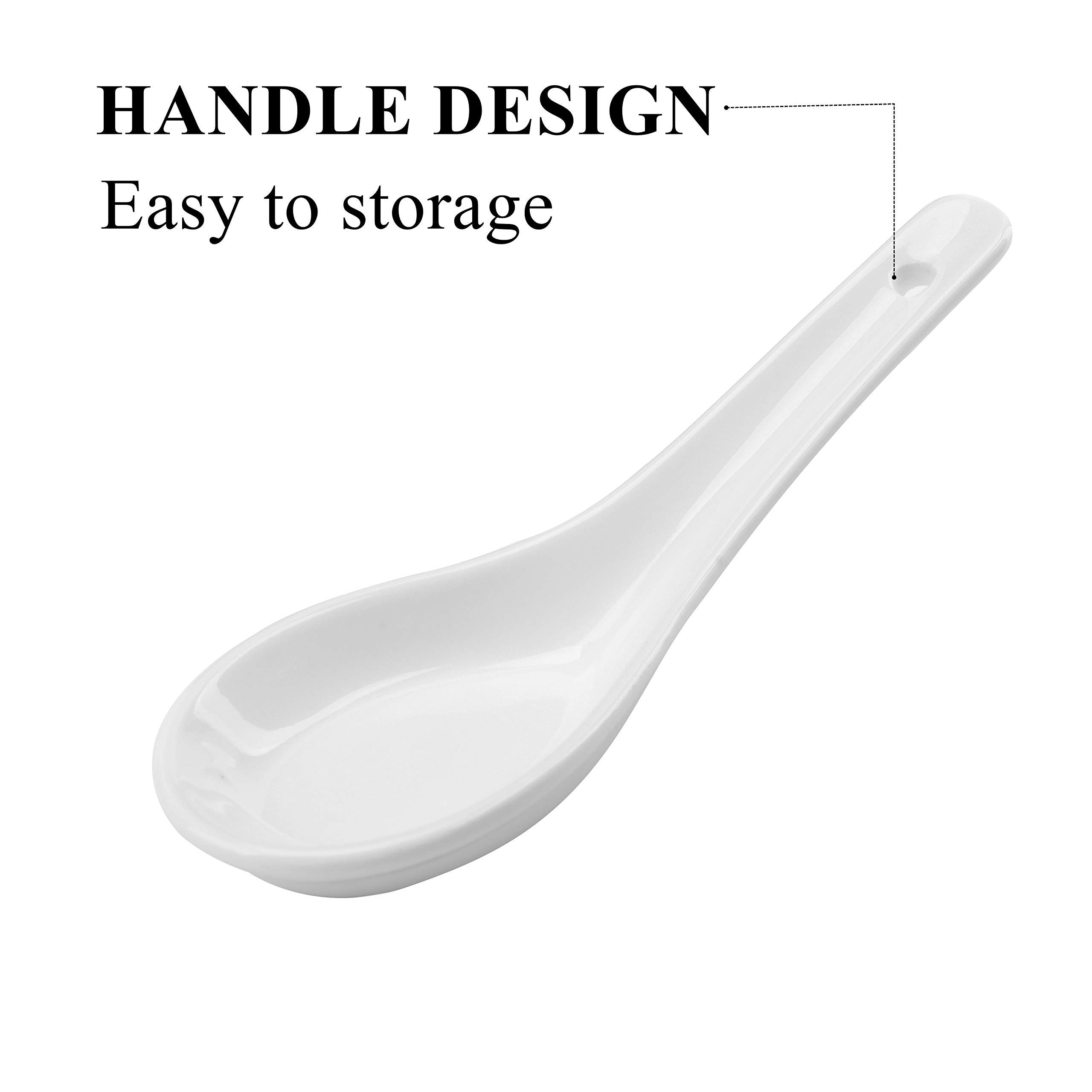 Yopay 24-Pack Ceramic Asian Soup Spoons - 5 Inch White Porcelain Ramen Spoons for Adults & Kids - Perfect for Dessert, Appetizers, Wonton, Dumpling, Miso Pho & Macaron - Dishwasher & Oven Safe - Ideal for Asian Cuisine, Family Dinners & Restaurant Use