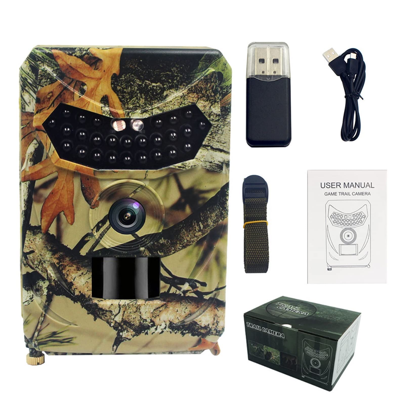 Outdoor Infrared Trail Hunting Camera - 1080P 16MP Night Vision, IP54 Waterproof, Motion Activated Game Camera for Wildlife Monitoring, Security Surveillance & Outdoor Adventure Recording