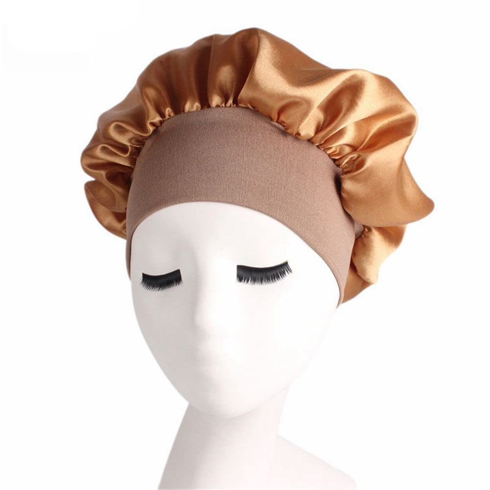 Soft Satin Bonnet for Women - Hair Care Head Wrap for Curly & Springy Hair - Wide Elastic Band Night Cap (One Size, Color D) - Perfect for Nighttime Hair Protection & Styling