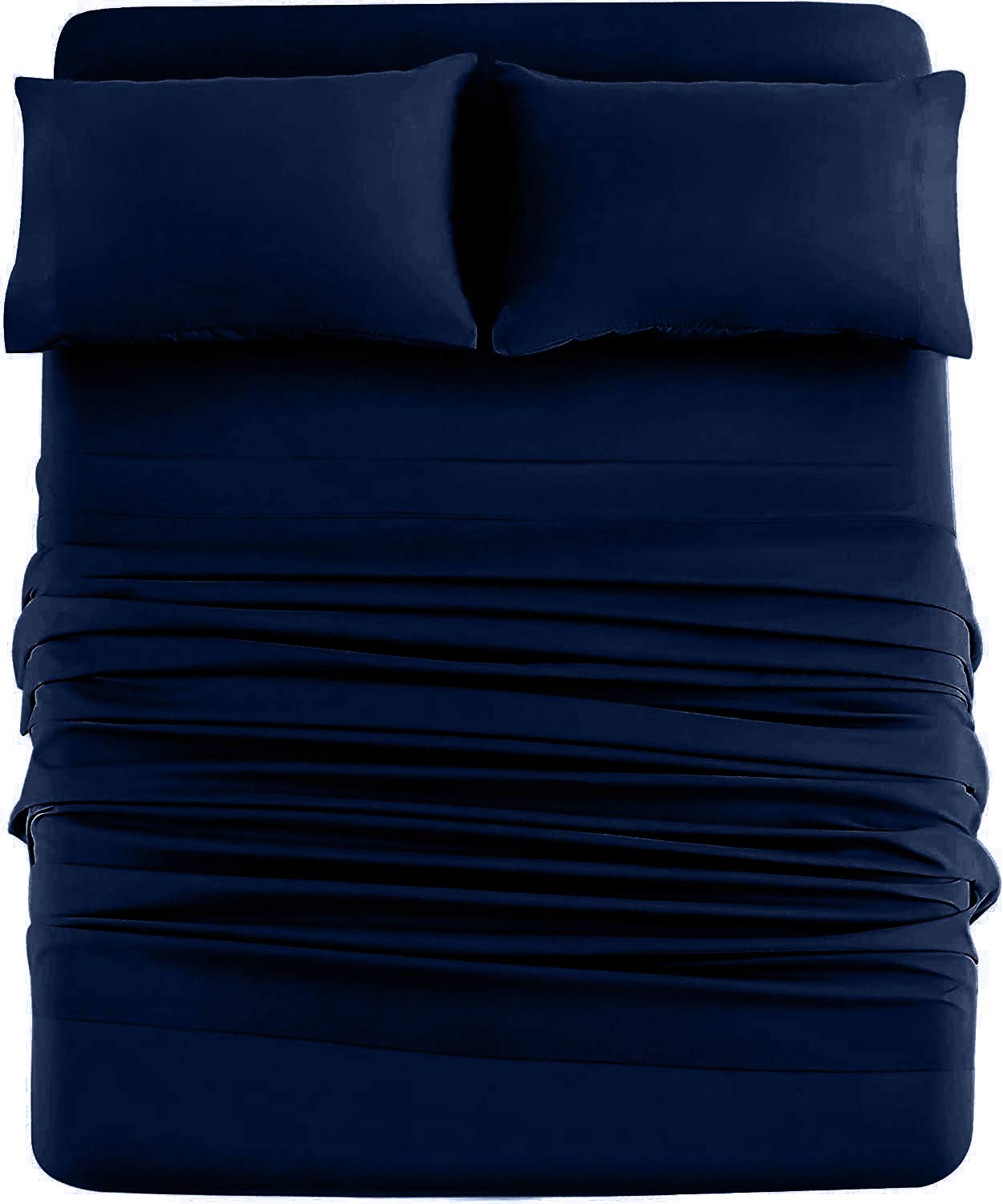 Luxury 100% Cotton Jersey Sheet Set - Twin Size, Soft & Breathable T-Shirt Material, Deep Pocket Fitted Sheet for All Seasons (3-Piece, Navy Blue) - Perfect for Cozy Bedrooms, Guest Rooms & Dorm Essentials