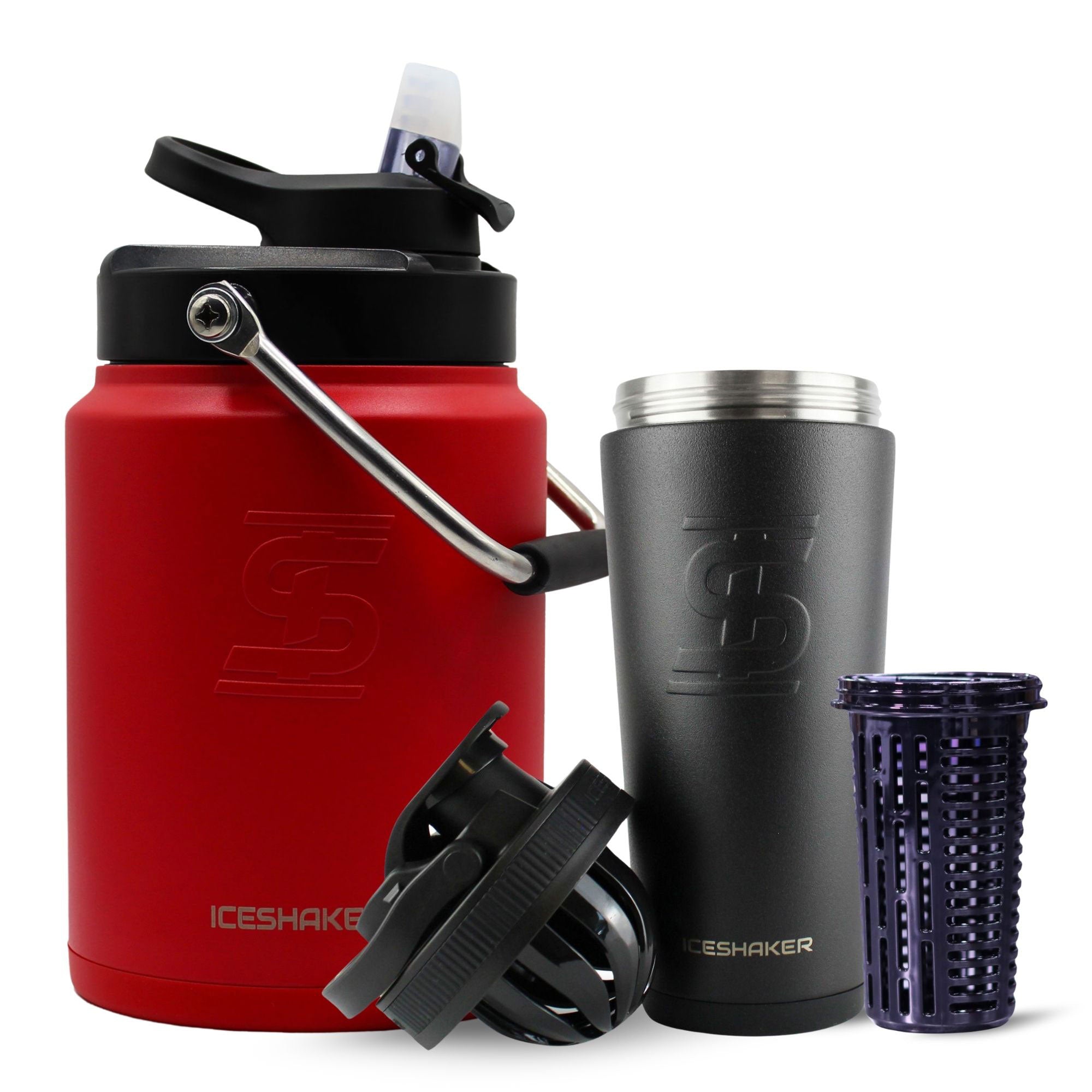 Premium Ice Shaker Hydration Pack - Insulated Water Bottle for Gym, Workout & Outdoor Sports - Leakproof & BPA-Free Shaker Cup for Protein Shakes & Cold Drinks