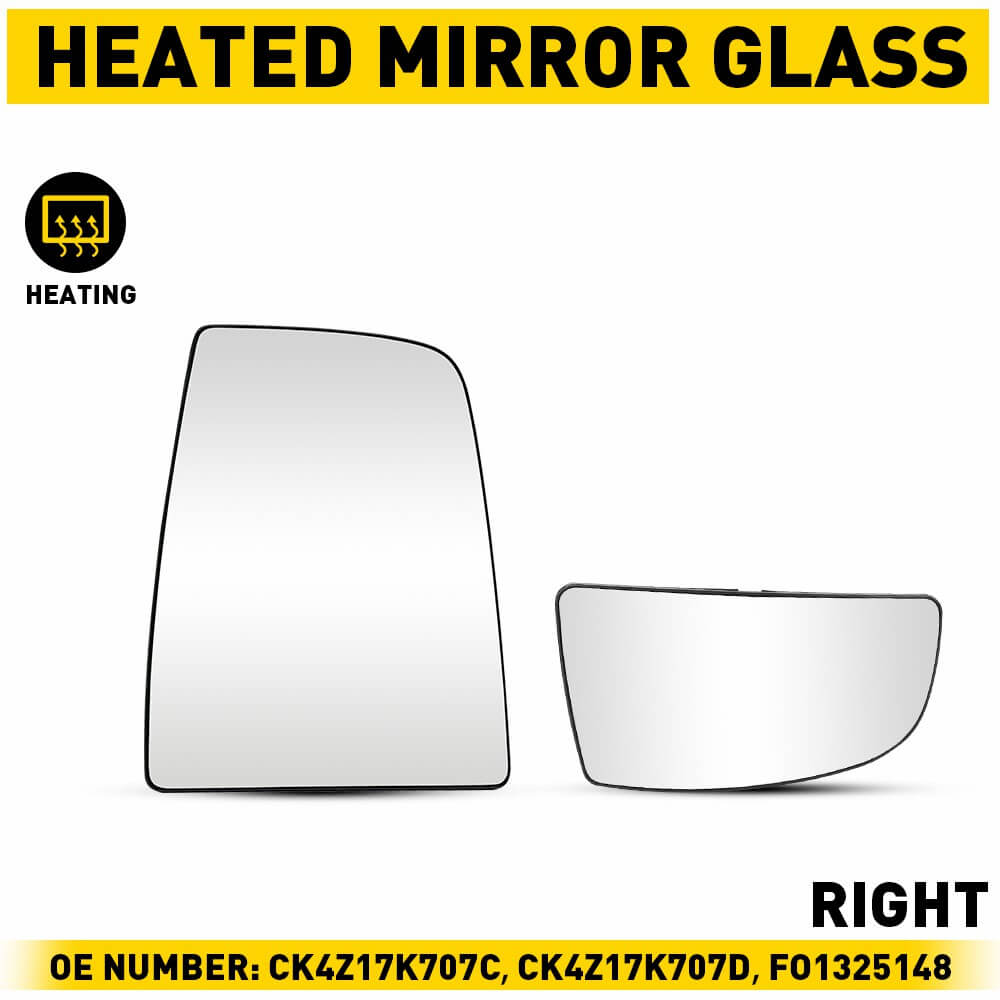 Replacement Rearview Side Mirror Glass for 2015-2022 Ford Transit 150/250/350/350HD - Upper & Lower Mirror Glass - Perfect for DIY Repairs & Vehicle Maintenance