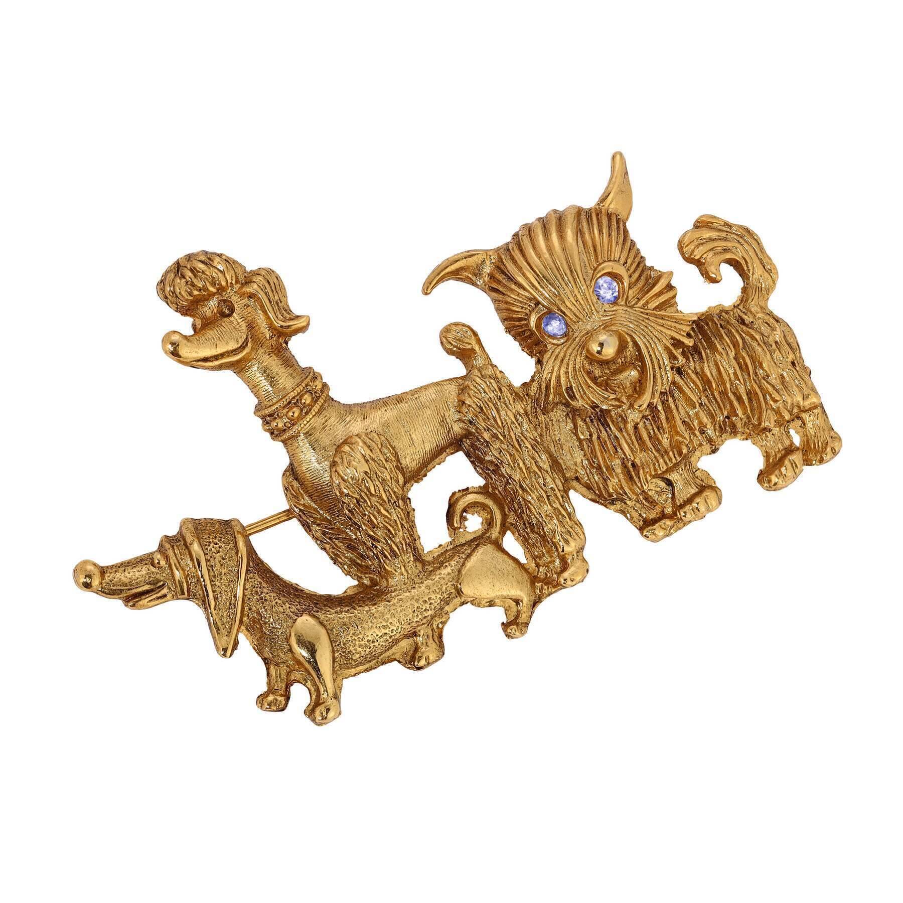 Vintage 1928 Jewelry Canine Companions Trio Brooch Pin - Antique Dog Lover Collectible for Women's Fashion Accessories | Perfect for Vintage Outfits, Gift Giving & Special Occasions