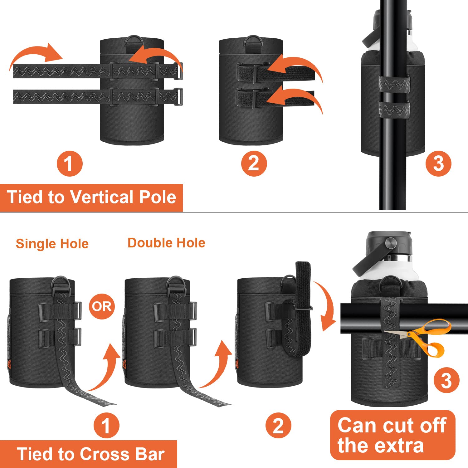 **32-40oz Insulated Bike Water Bottle Holder - Universal Design for Mountain, Road, eBike & Scooter - Non-Slip Straps & Multiple Installation Methods - Perfect for Cycling, Commuting & Outdoor Adventures**