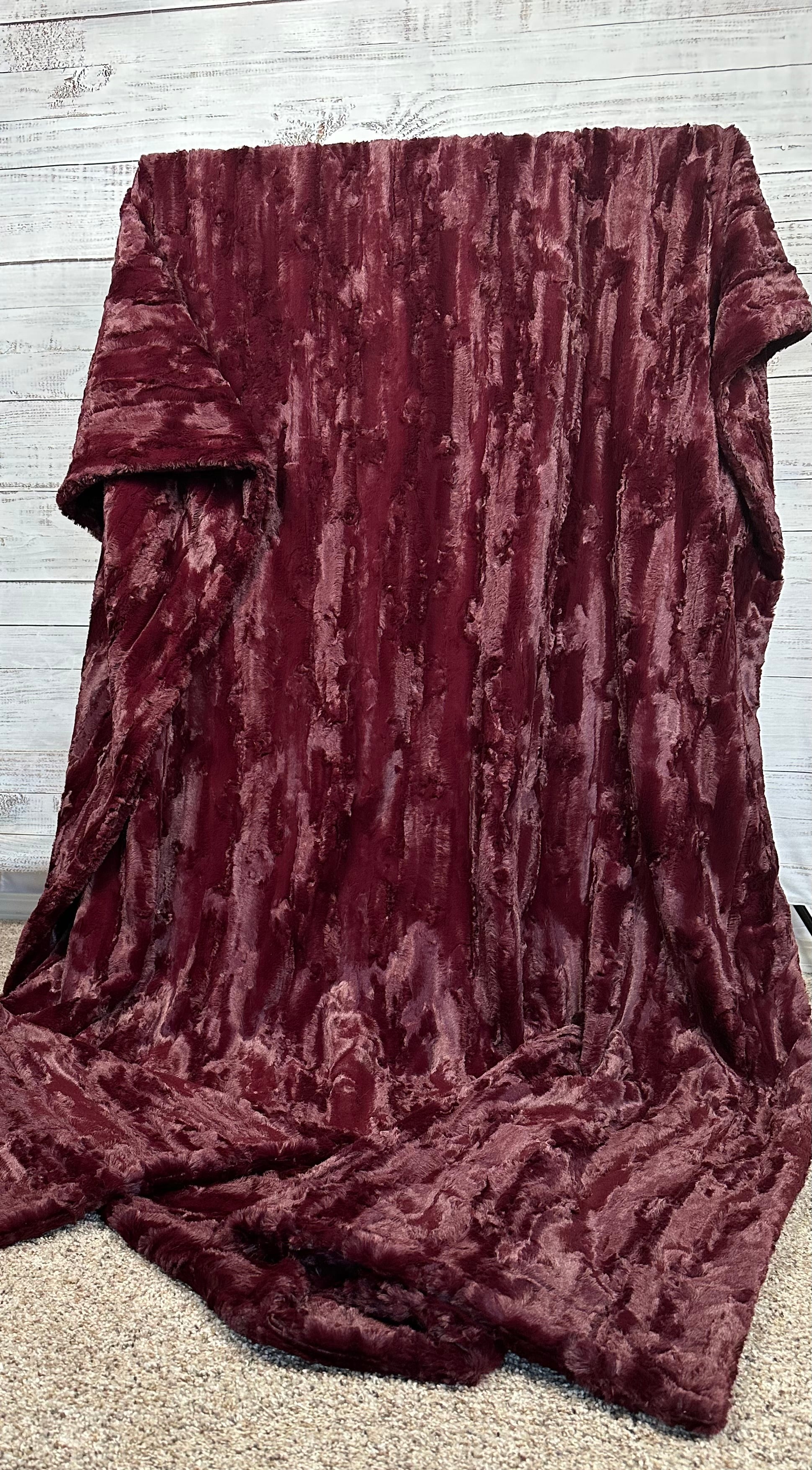 Premium Black Cherry Double Luxe XL Extra Wide 60x86 Minky Blanket - Ultra Soft Plush Throw for Bed, Couch & Nursery - Cozy Gift for Adults & Kids