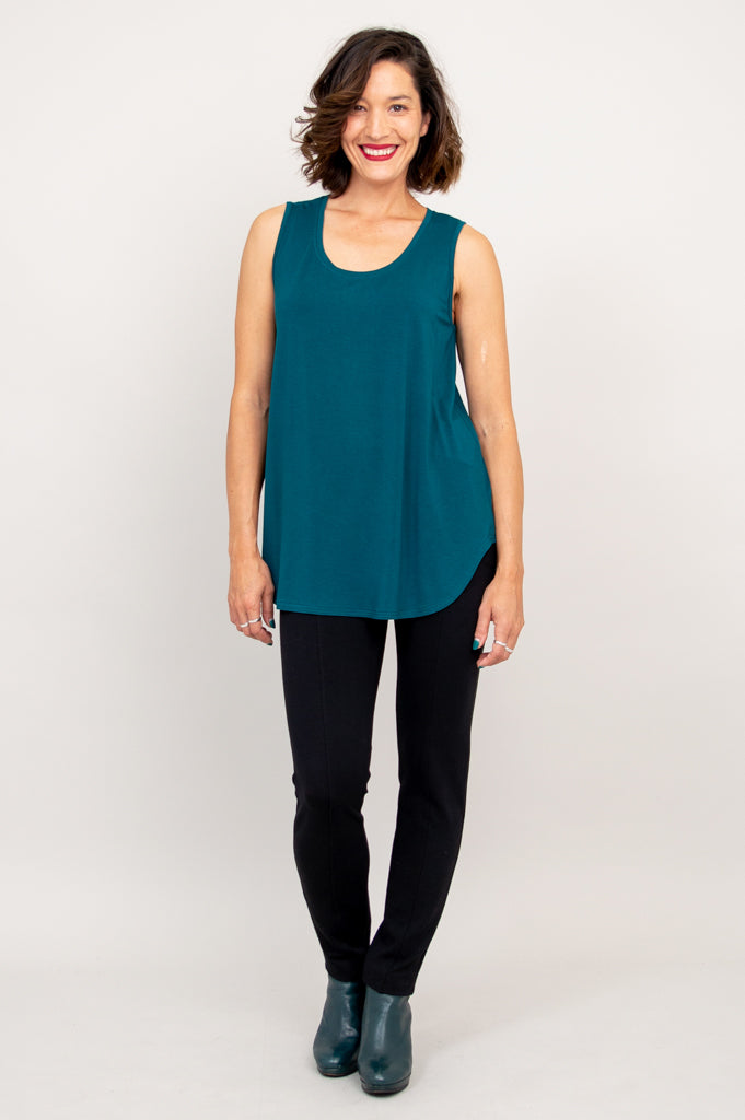 Eco-Friendly Bamboo Jazz Tank Top for Women - Soft & Breathable Teal Casual Wear - Perfect for Yoga, Gym & Summer Outfits