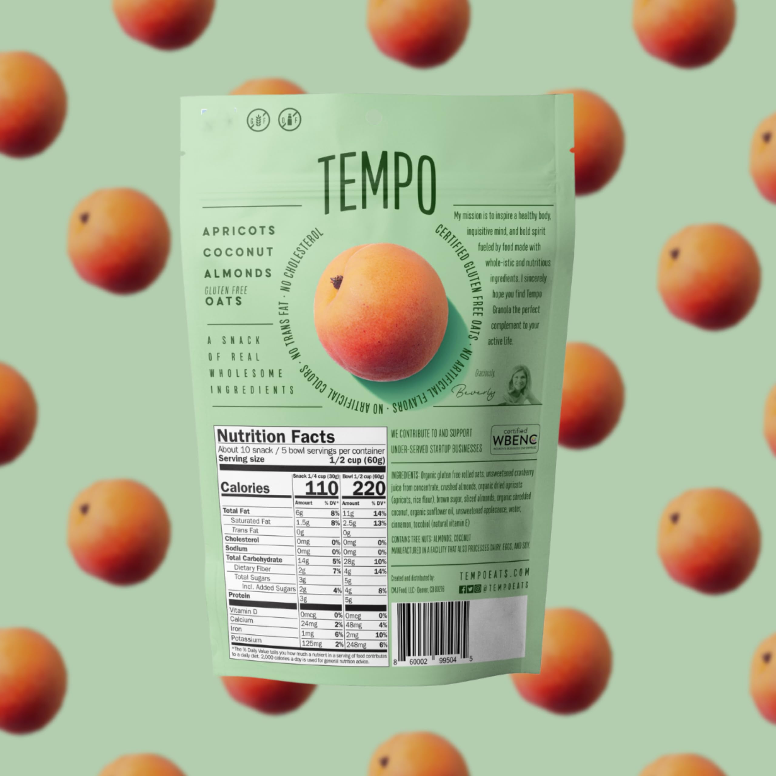 Tempo Granola Cluster Variety Pack - Dark Chocolate, Cranberry, Apricot - Vegan, Gluten Free, Low Sugar, High Protein Snack with Oats - Dairy Free, Soy Free, Prebiotics - 6 Pack - Perfect for Breakfast, Hiking & Healthy On-the-Go Snacking