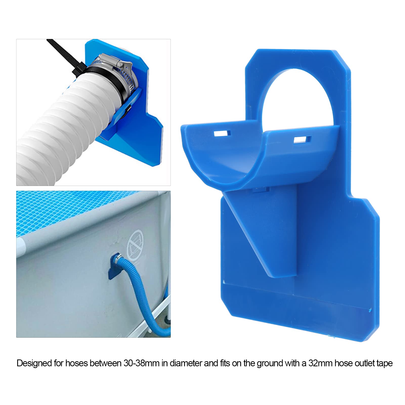 Blue Swimming Pool Pipe Holders with Cable Tie & Tape - Heavy Duty Ground Pool Hose Support Brackets for Hot Tubs, Inground Pools & Above Ground Pools - Perfect for Pool Maintenance, Water Hose Organization & Outdoor Pool Equipment Storage