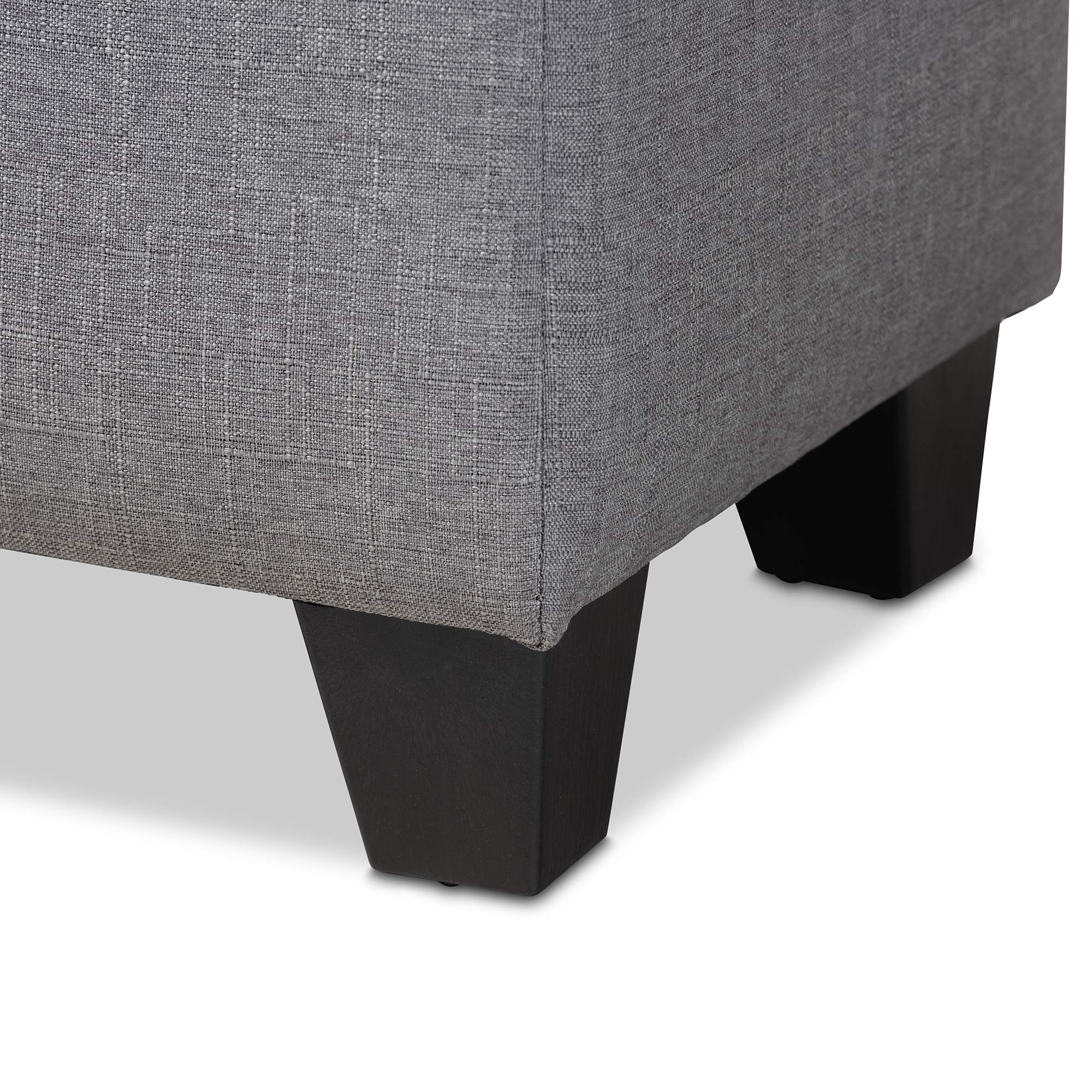 Baxton Studio Modern Gray Ottoman - Versatile Footrest, Extra Seating & Storage for Living Room, Bedroom & Office