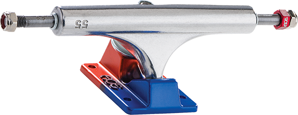 Ace AF1 55/8.5 Polished Anodized Blue & Orange Skateboard Trucks - Set of 2 - Perfect for Street Skating, Park Riding & Trick Performance