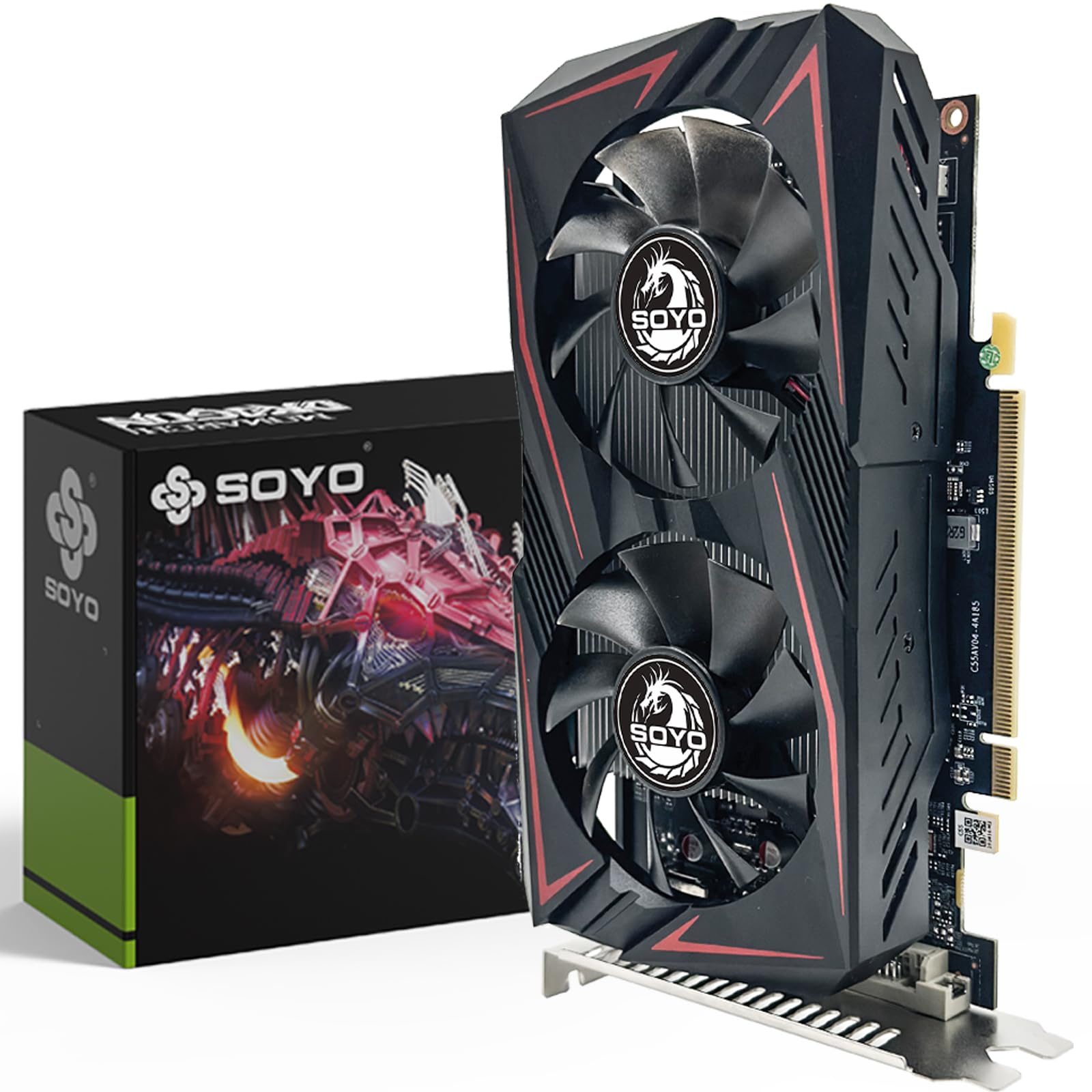 SOYO AMD Radeon RX550 4GB GDDR5 128-Bit Gaming Graphics Card with HDMI, DisplayPort & DVI - PCI Express 3.0 x8, Dual Fan Cooling - Perfect for PC Gaming, eSports & 1080p Video Editing