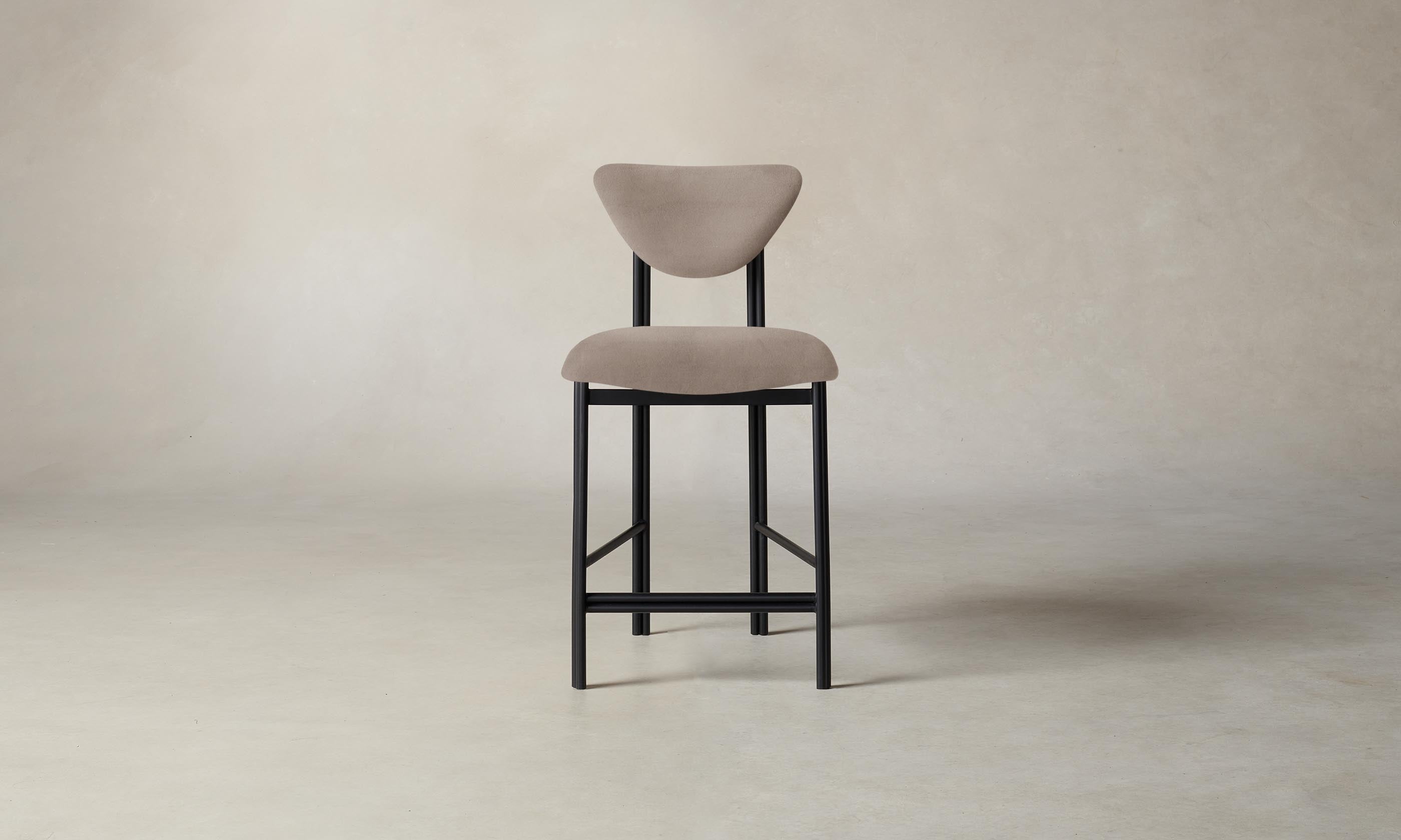 Premium Nubuck Leather Counter Stool in Fawn - Modern Bar Stool for Kitchen Island, Breakfast Nook & Home Bar - Comfortable Height-Adjustable Seat for Dining & Entertaining