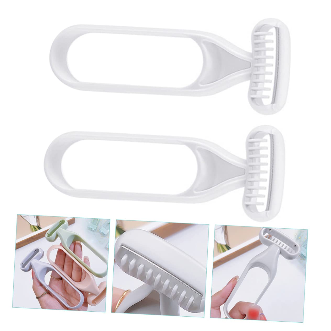 4-Piece Women's Shaving Kit - Portable Eyebrow Razor, Armpit & Bikini Trimmer, Facial & Body Shaver with Grey Resin Handle - Perfect for Travel, Salon & Home Grooming