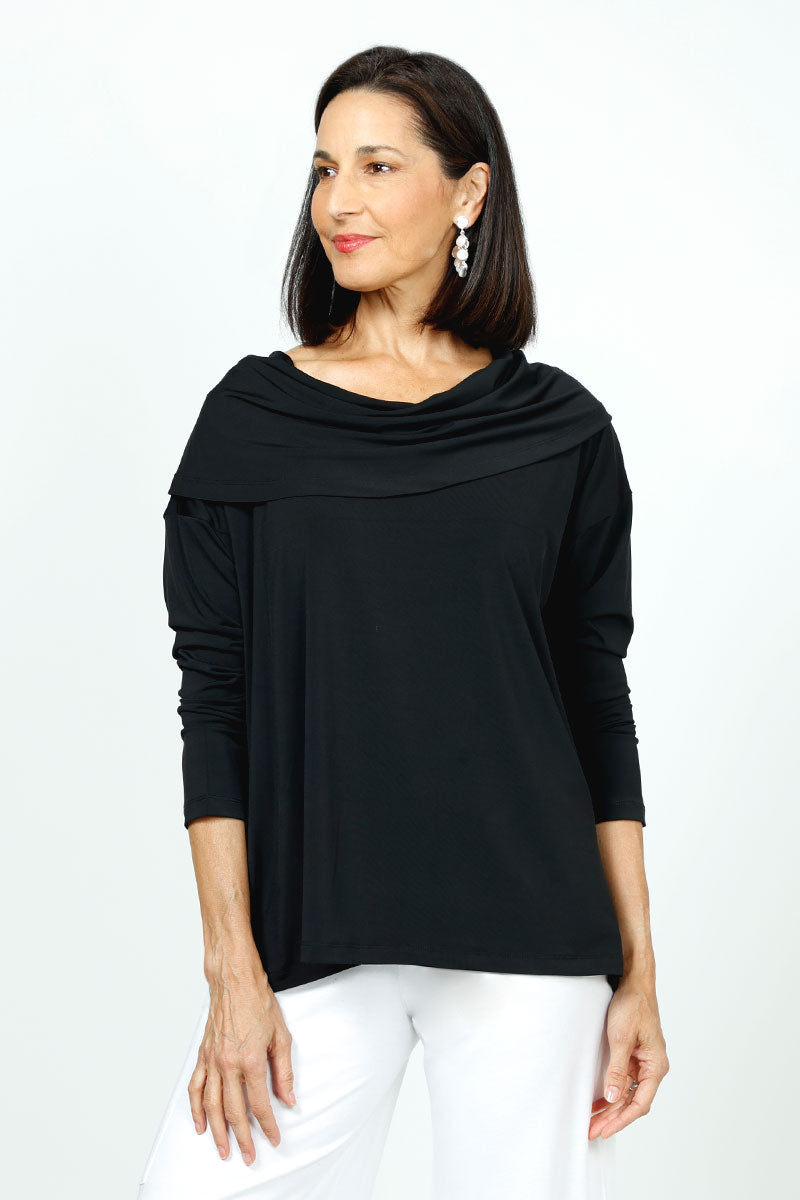 Planet Matte Jersey Cowl Neck Top - Women's Soft Stretch Casual T-Shirt for Everyday Wear | Perfect for Work, Outings & Layering