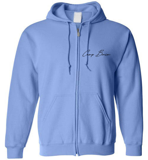 Bonim Zip Hoodie for Men & Women - Black Scrawl Print Pullover Jacket - Casual Streetwear for Everyday Wear & Outdoor Activities