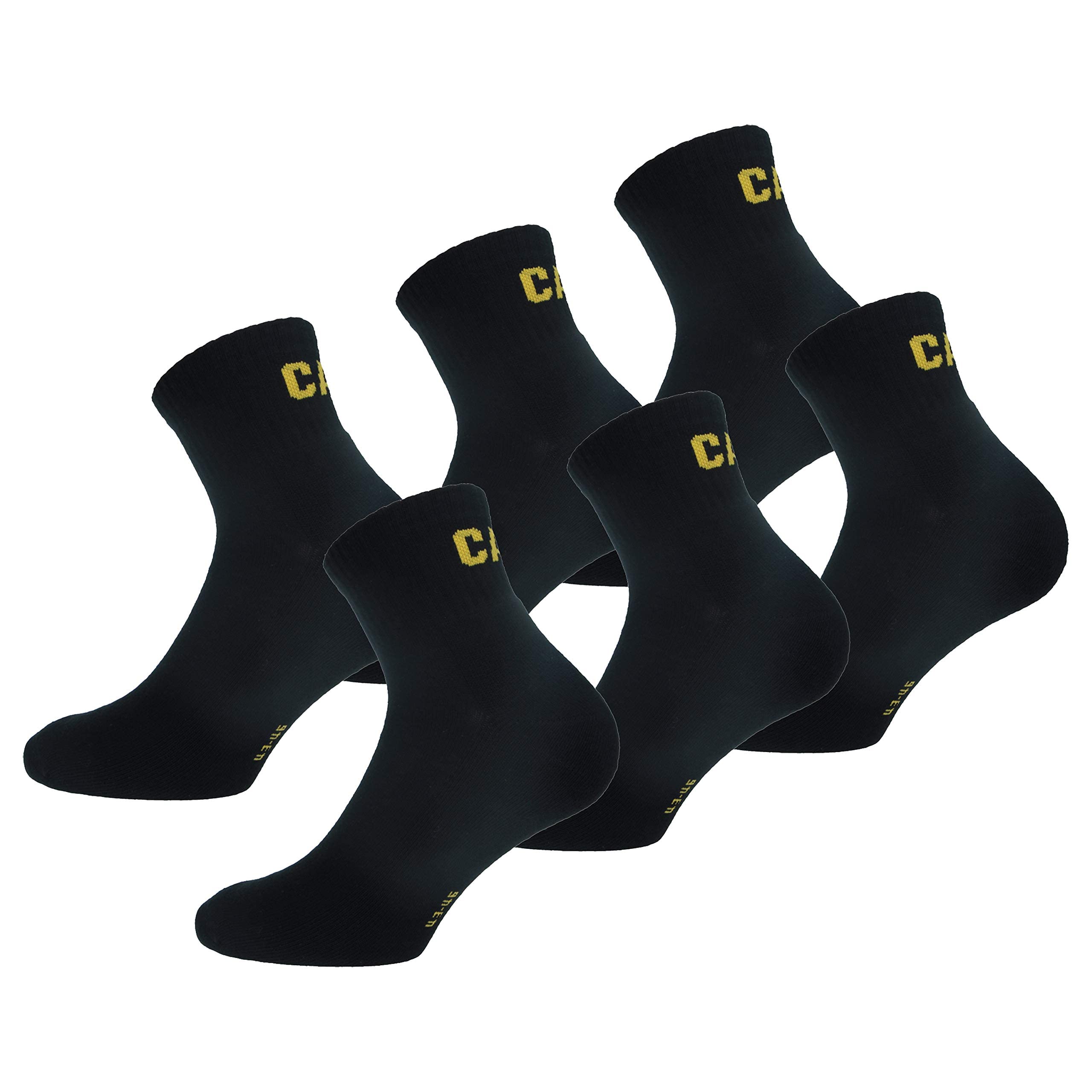 **Caterpillar Men's Work Socks 6-Pack - Reinforced Toe & Heel, Ankle Height, Breathable Cotton Socks for Construction, Hiking & Outdoor Work**