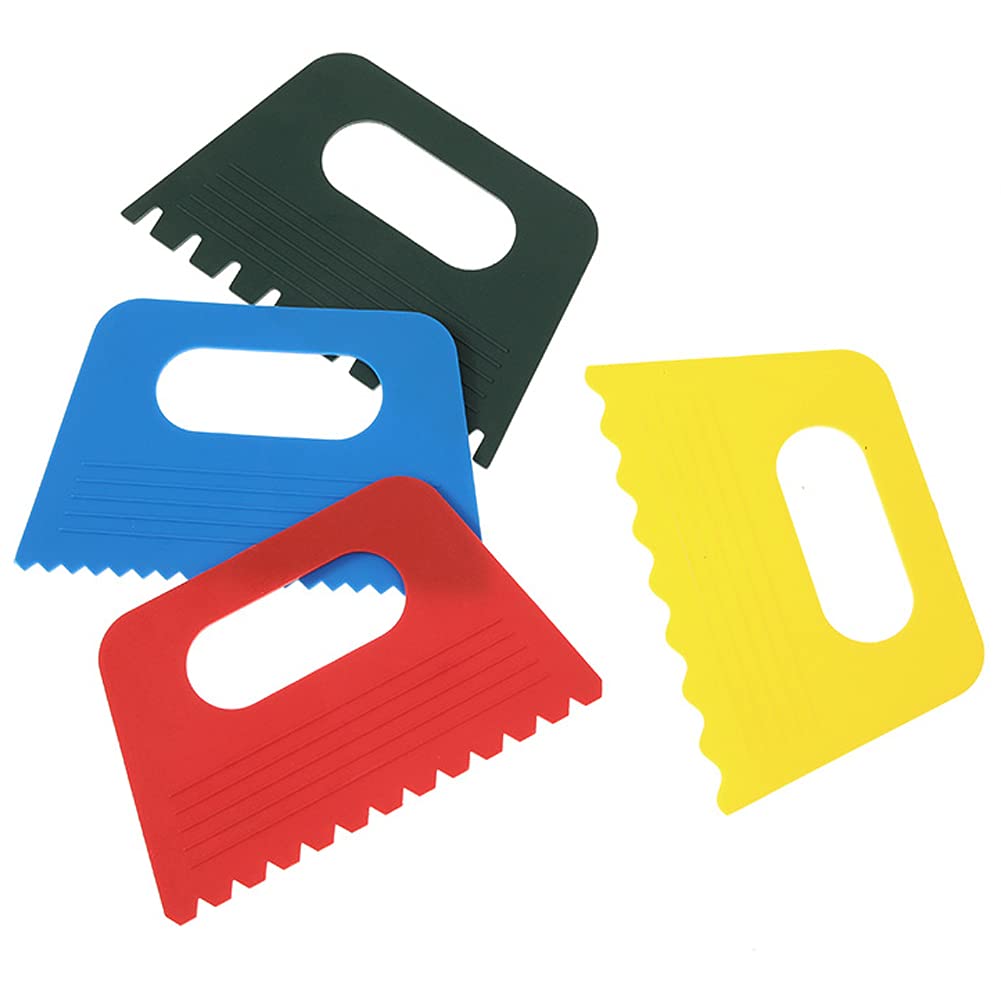 4-Piece Plastic Paint Scrapers Set for Art & DIY Projects - Multicolor Scraper Tools for Canvas, Wood, Glass & Wall Painting