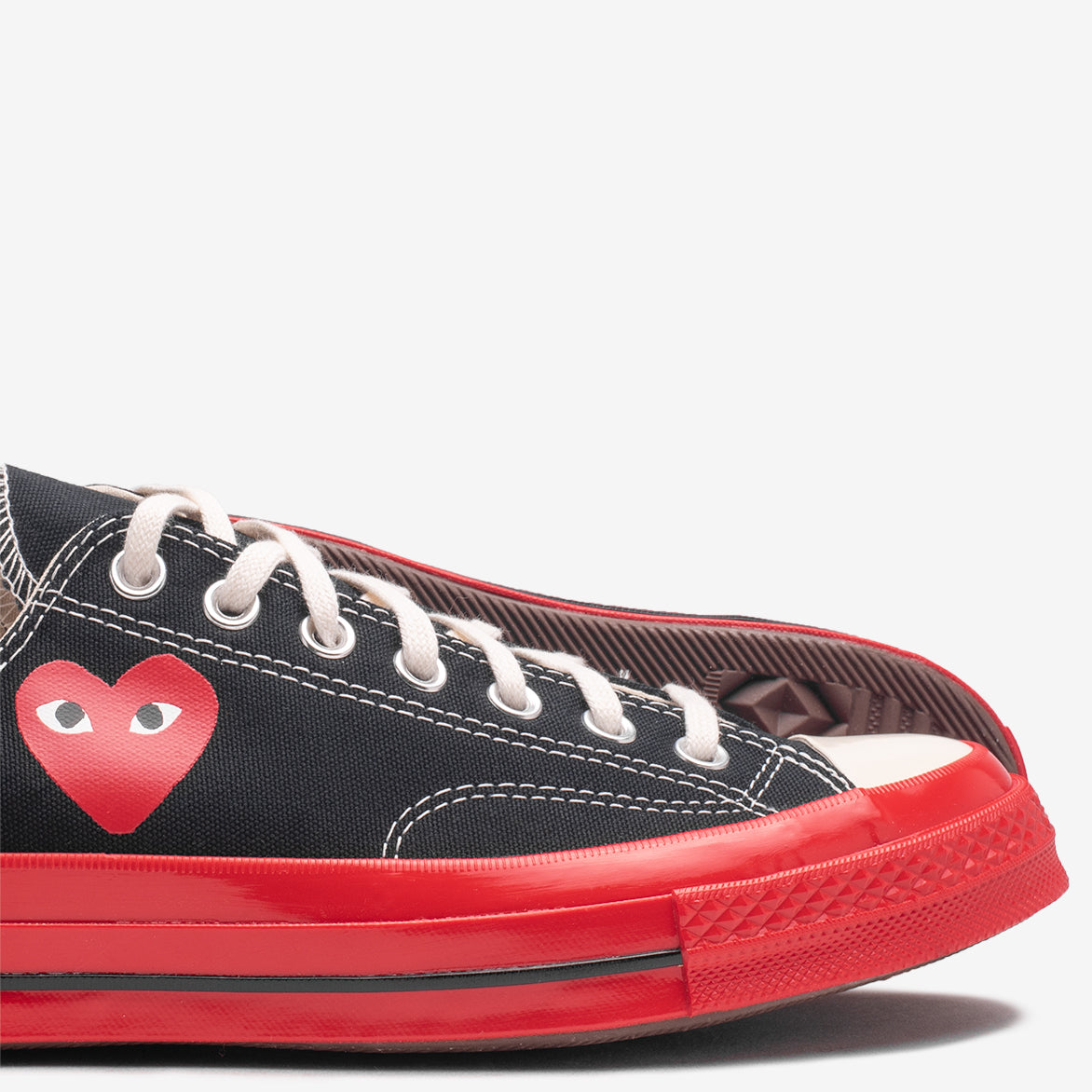 CDG PLAY x Converse Chuck 70 OX Sneakers - Black/Red Colorway - Unisex High-Top Canvas Shoes for Streetwear & Casual Outfits