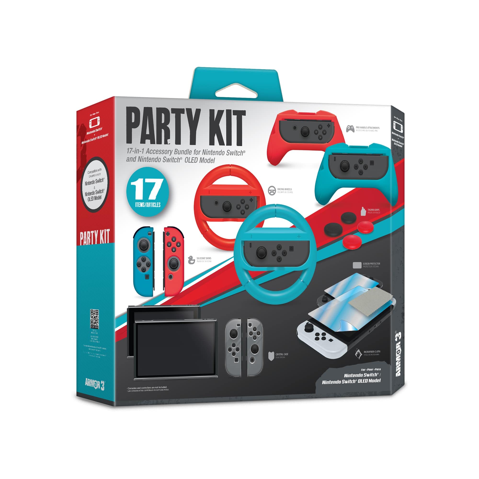 Armor3 Party Kit for Nintendo Switch & OLED Model - Multiplayer Gaming Accessories for Family & Friends Game Nights