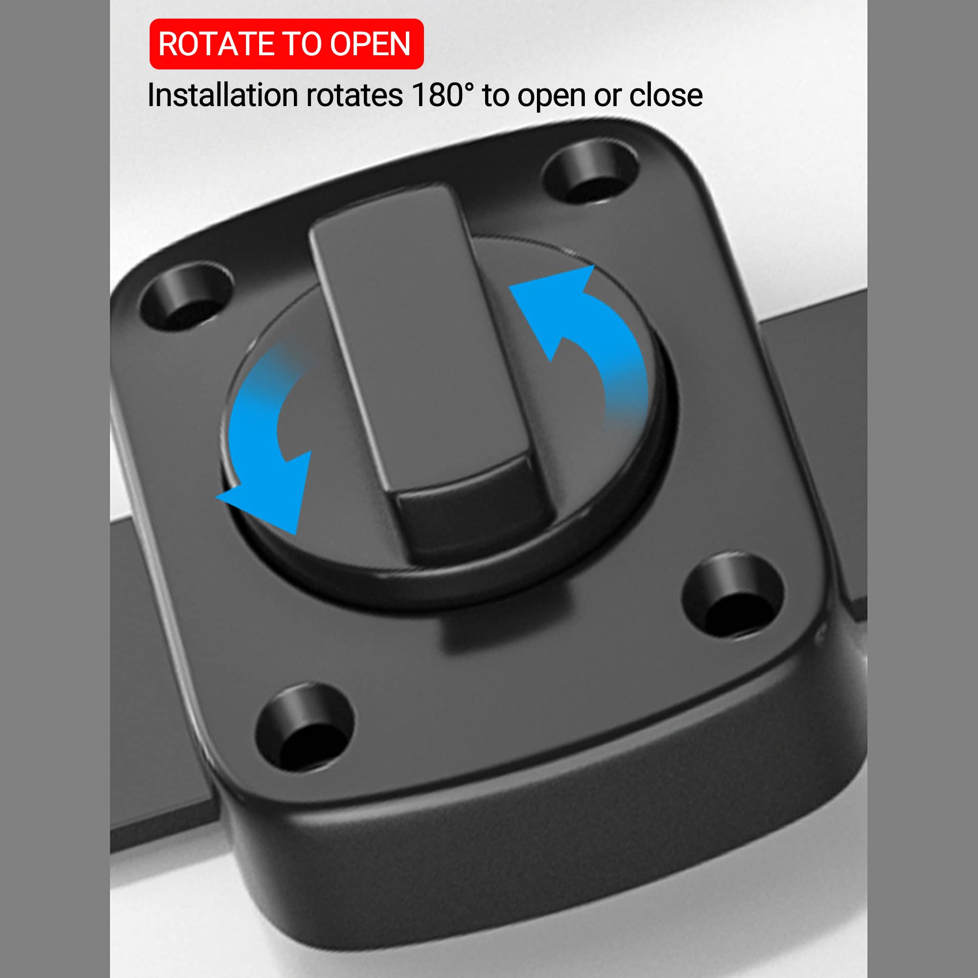 High Security Door Lock - Heavy Duty Bolt Lock with Revolving Spring Latch | Pet Proof Cabinet & Furniture Lock | for Windows, Bathroom Doors (Black) | Ideal for Home Safety & Pet Containment
