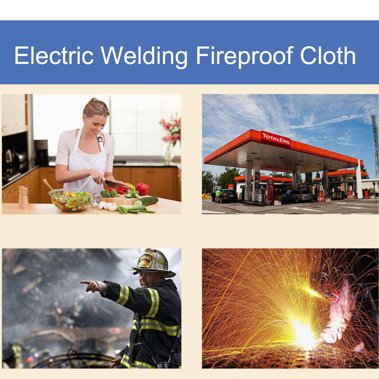 Fiberglass Welding Blanket with Brass Grommets & Built-in Magnets - 3X4M Flame Retardant Tarp for Emergency Survival, Soldering, and Fire Protection (White) - Ideal for Welding Projects, Camping, and Outdoor Safety