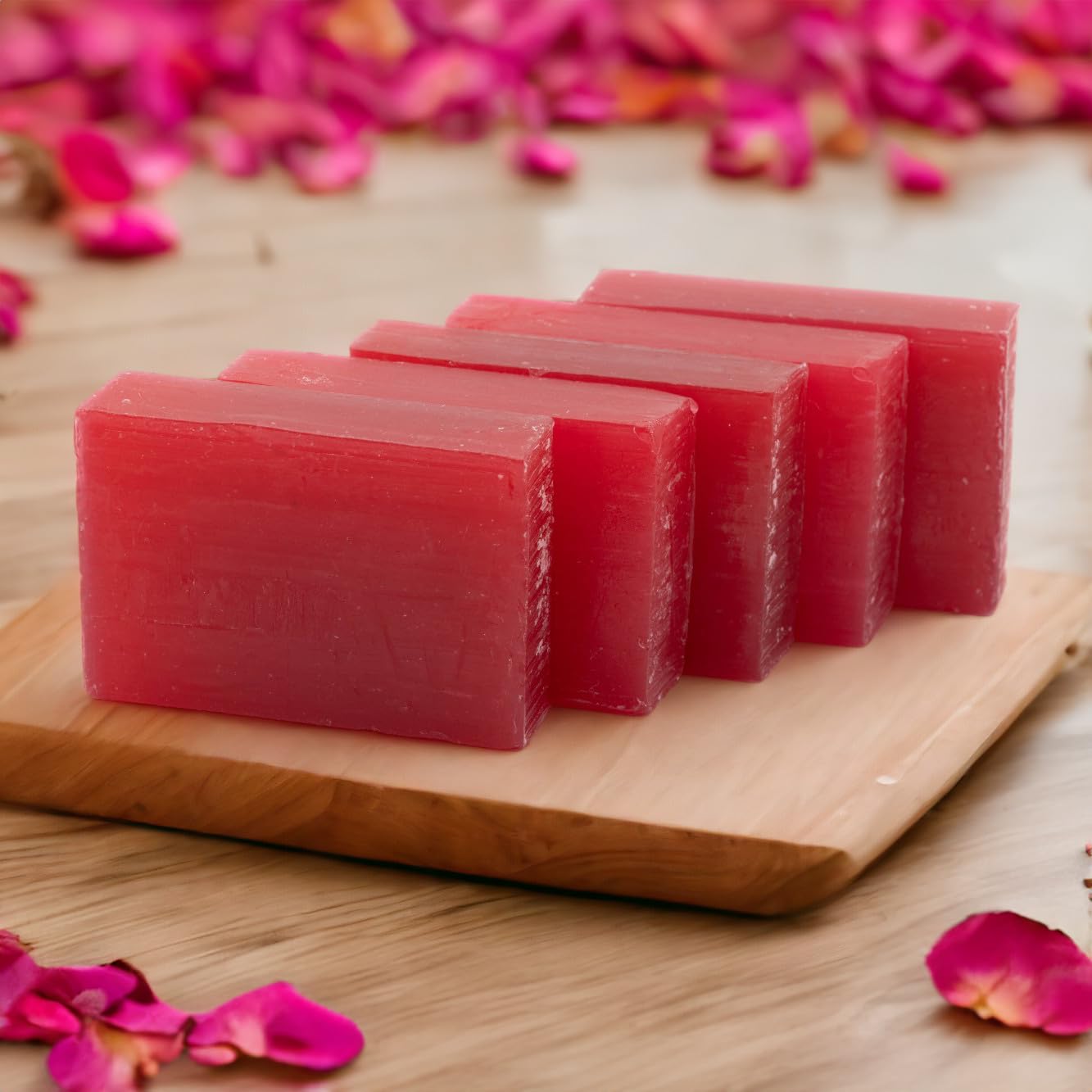 Premium Rose Extract & Essential Oil Soap Bar - Hydrating & Soothing for All Skin Types | Handmade Natural Soap with Rich Glycerin | Pack of 5 | Perfect for Dry Skin Care, Spa Day & Luxury Gift Sets