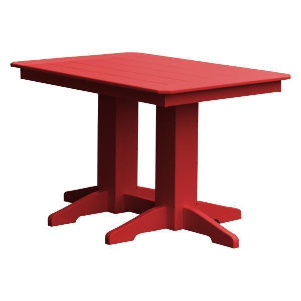 Eco-Friendly Recycled Plastic Rectangular Dining Table - Sustainable Outdoor/Indoor Furniture for Patio, Garden & Small Space Dining