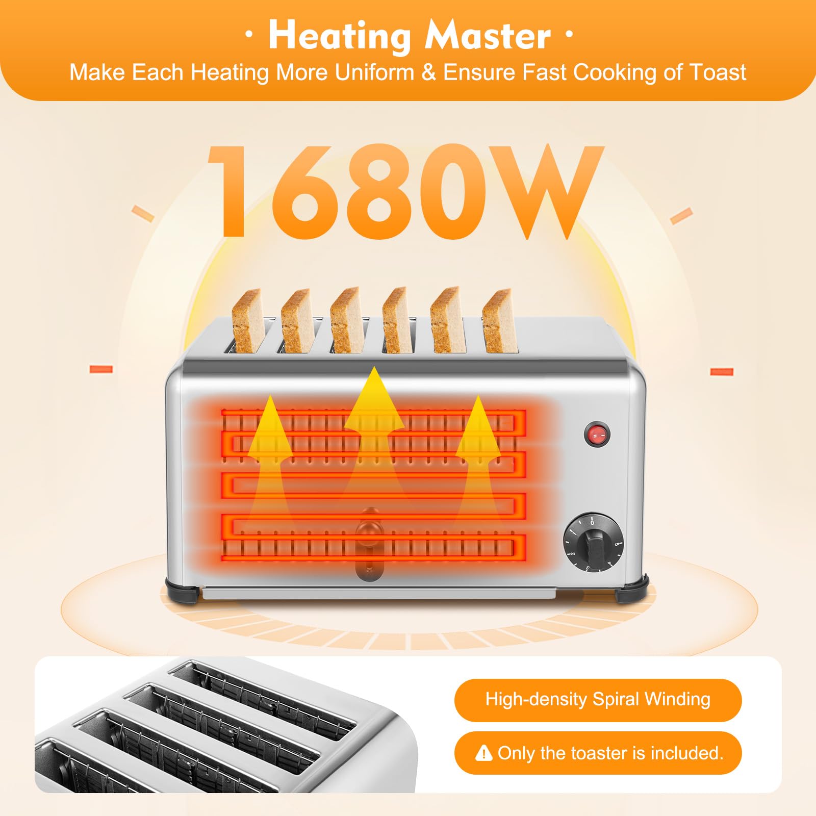 6-Slice Commercial Toaster with 5 Shade Settings - 1.1