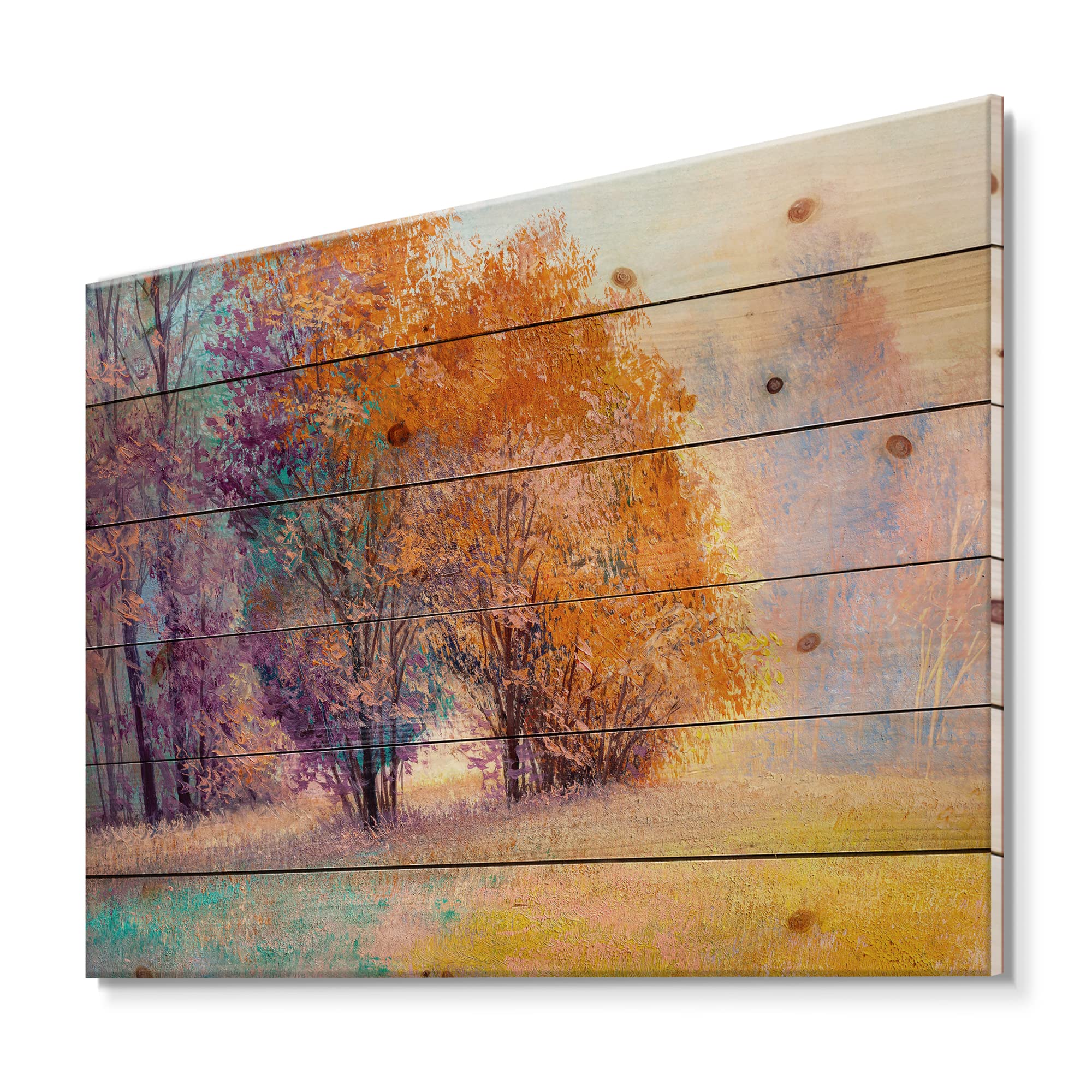 Autumn Forest Wood Wall Art - Pine Wood Decor for Living Room & Bedroom