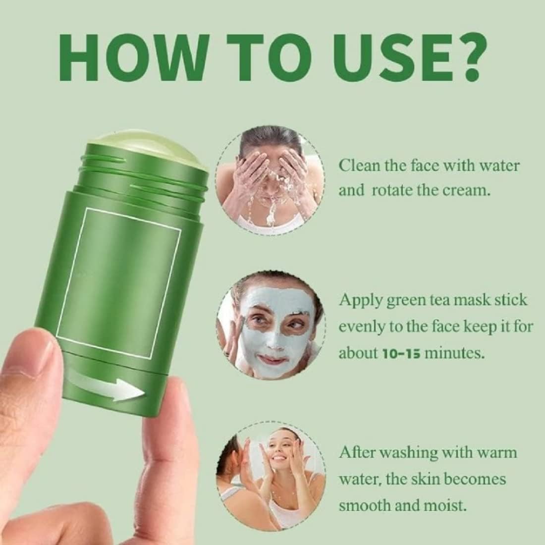 Lariox Green Tea Cleansing Face Mask Stick - Deep Pore Detox for Blackheads & Whiteheads | Oil Control & Anti-Acne Clay Mask for Men & Women | Purifying Facial Treatment for Oily & Problem Skin | Perfect for Daily Skincare Routine & Spa Night Self-Care