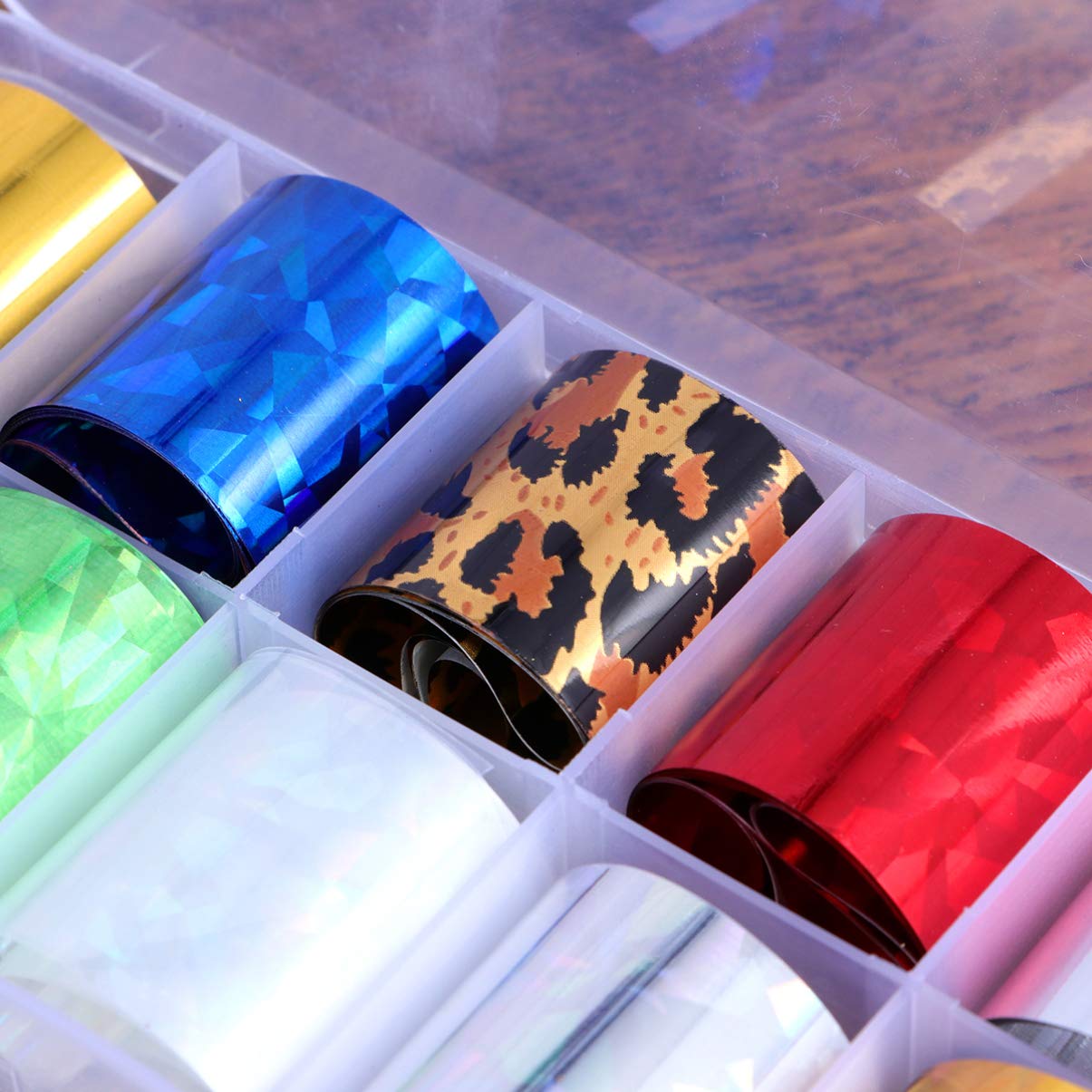 EXCLUZO 4 Set Holographic Nail Art Glitter Stickers - Colorful Starry Sequins & Sparkle Decals for DIY Nail Designs | Perfect for Manicures, Parties, and Special Occasions