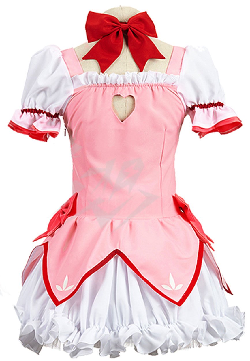 Magical Girl Kaname Madoka Pink School Uniform Cosplay Costume - Anime Puella Magi Madoka Magica Outfit for Halloween, Conventions & Cosplay Events